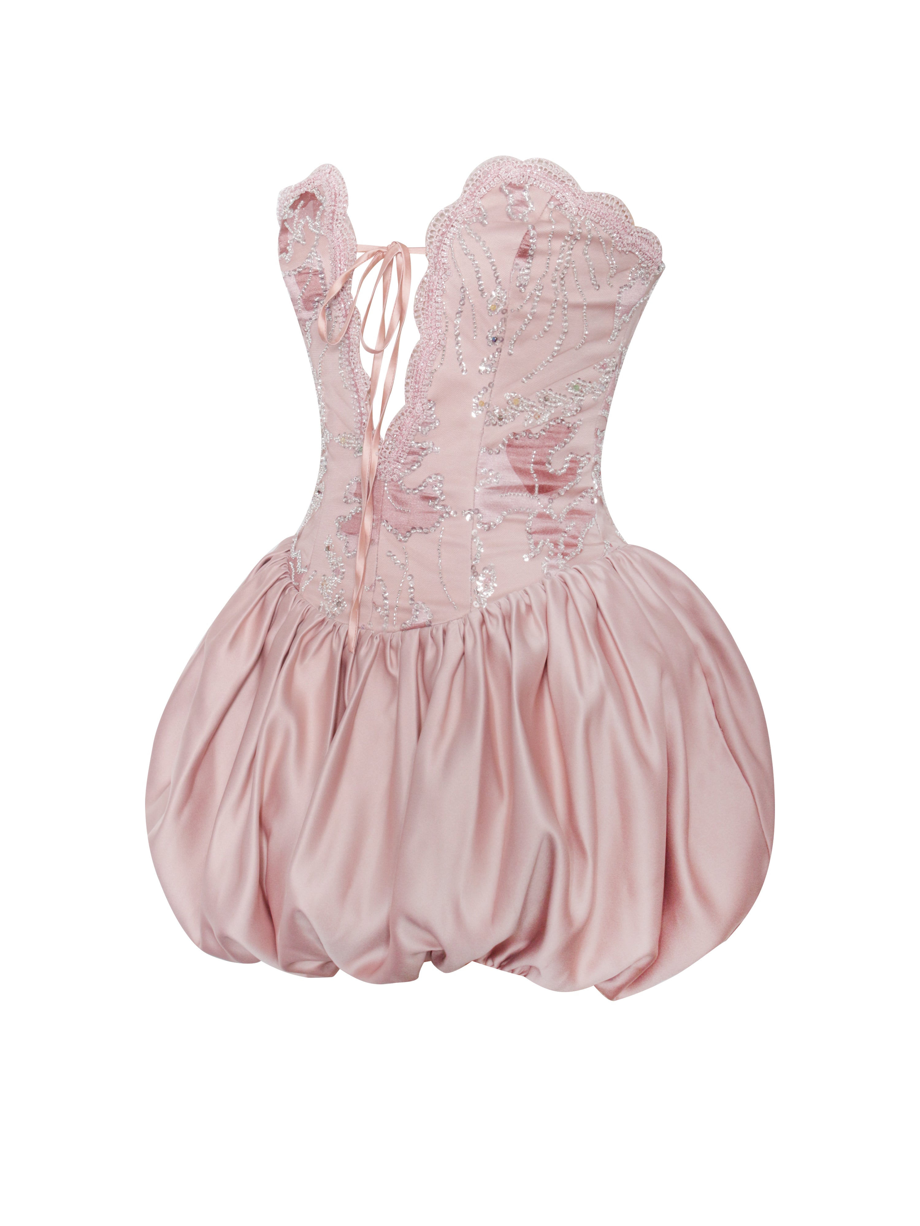 robe rose avec finition invisible