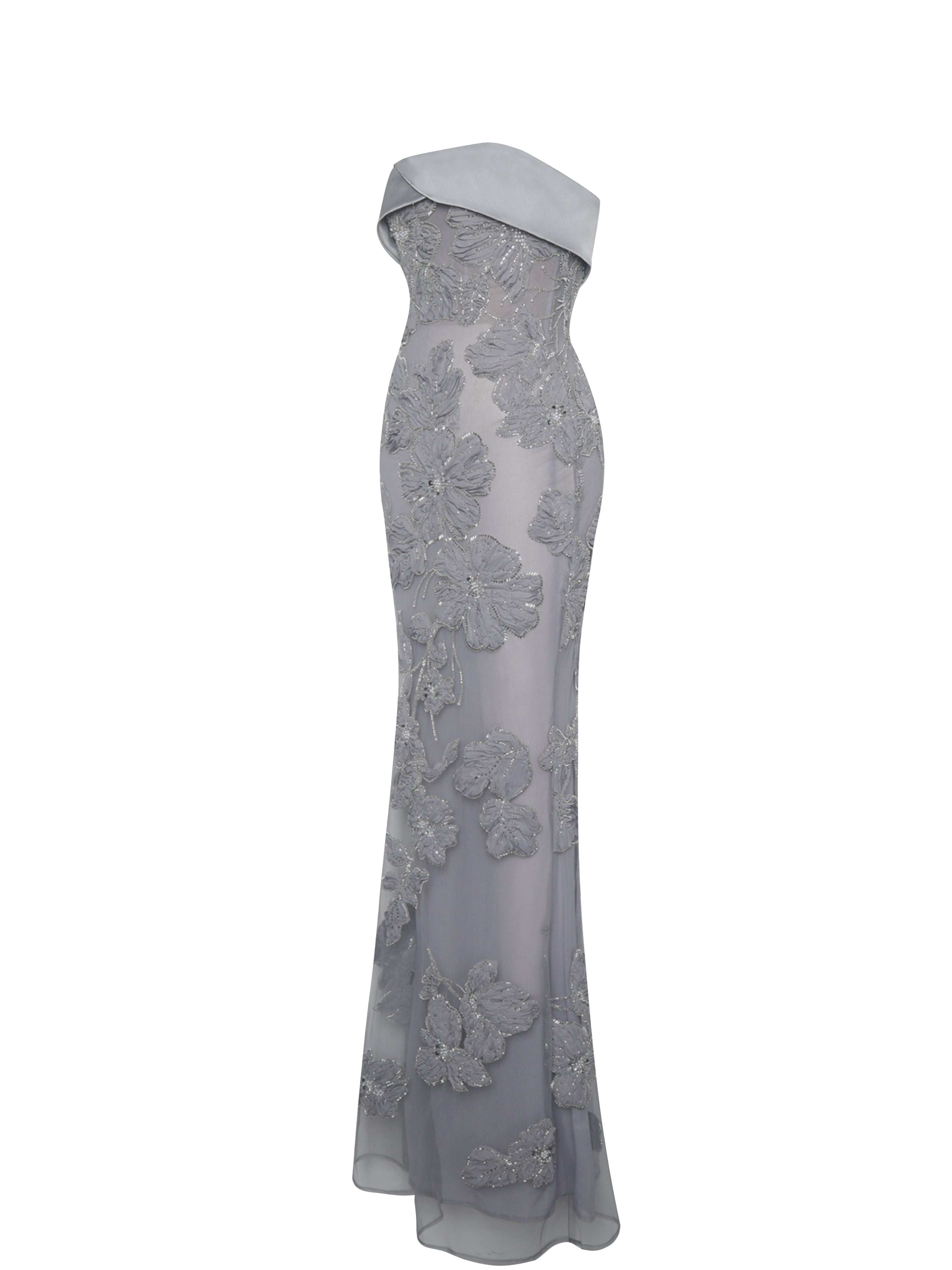 silhouette ajustée robe argentée