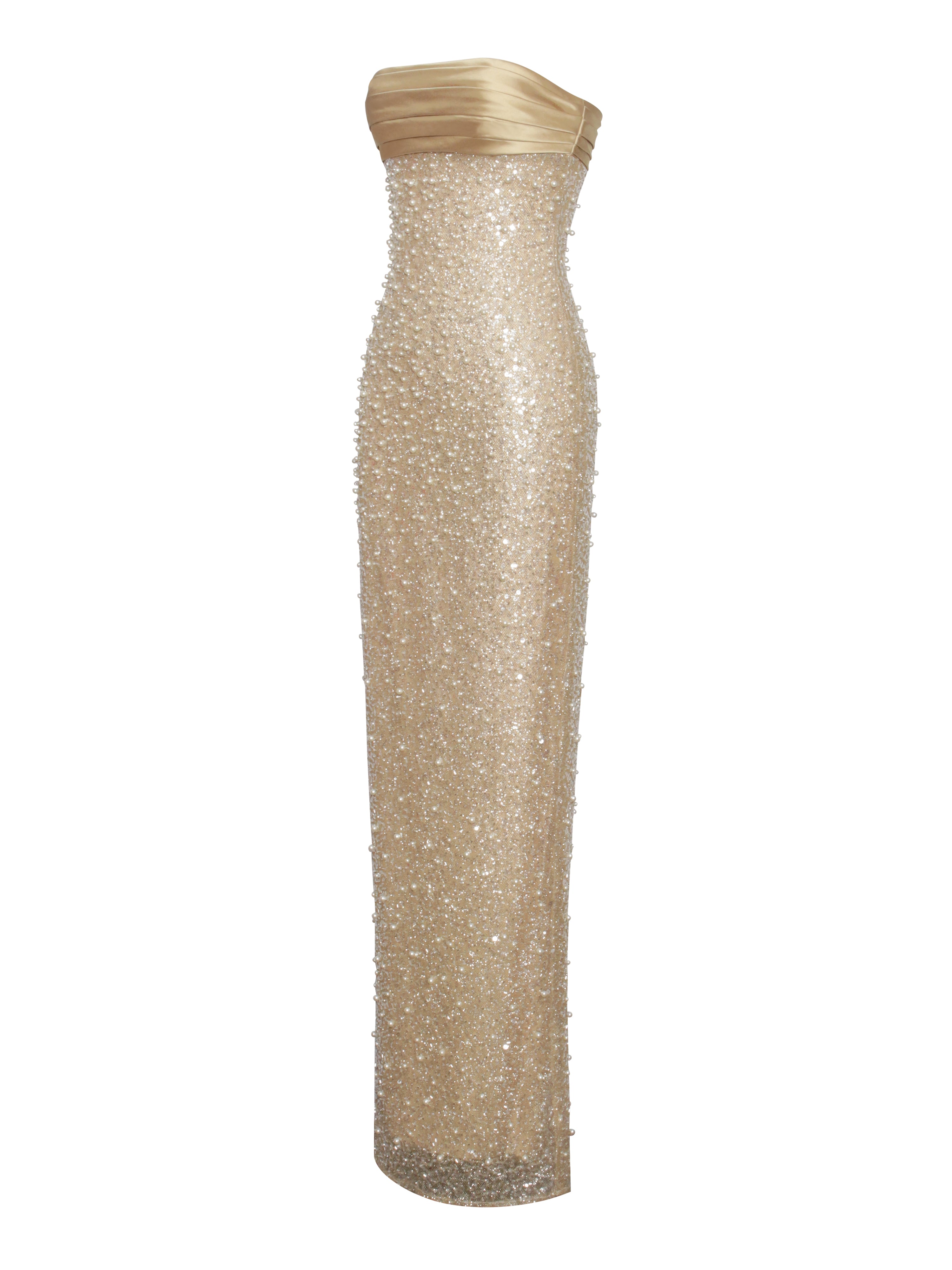 éclat robe satin or Lainey