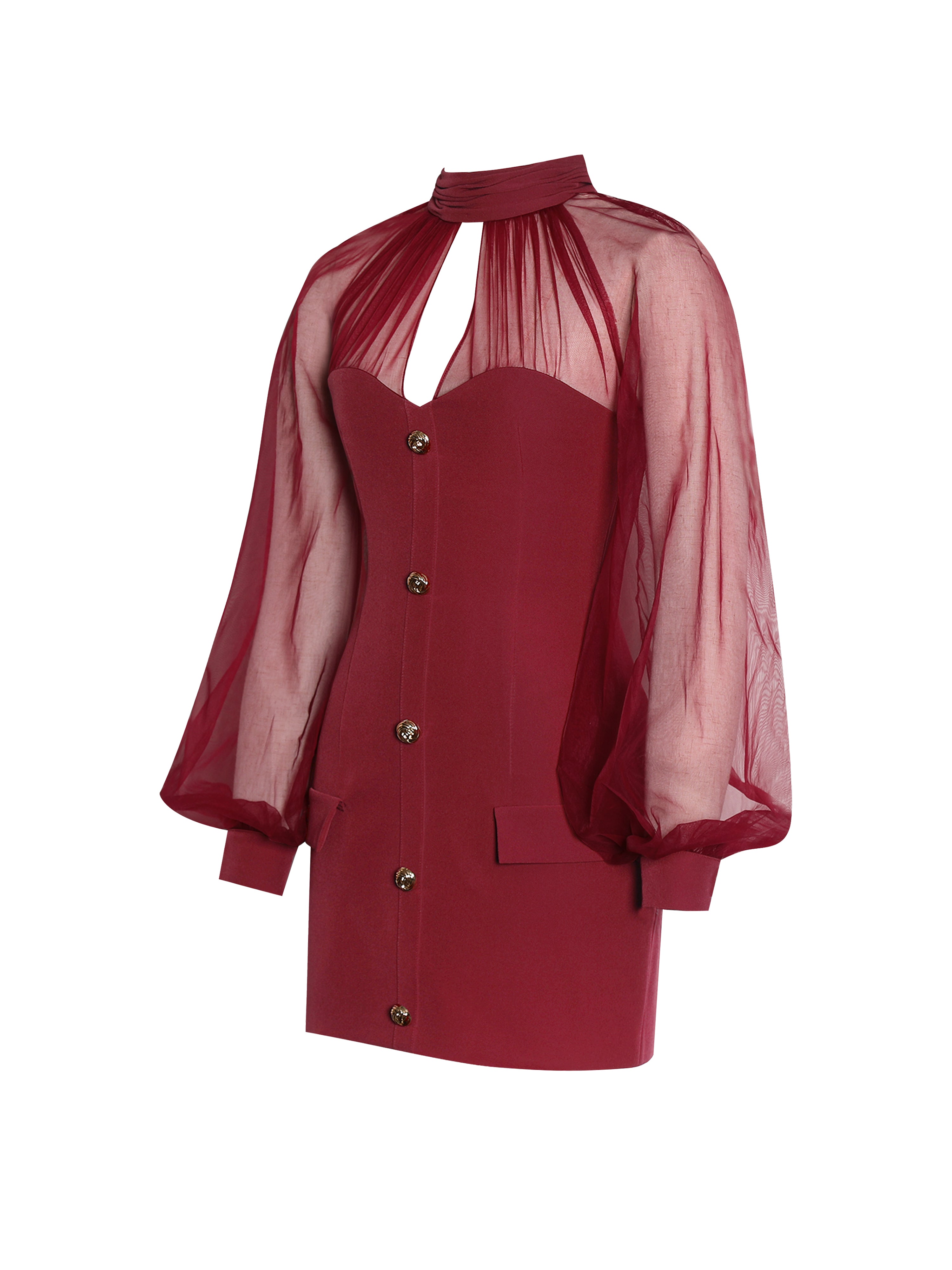 robe crêpe stretch et mesh