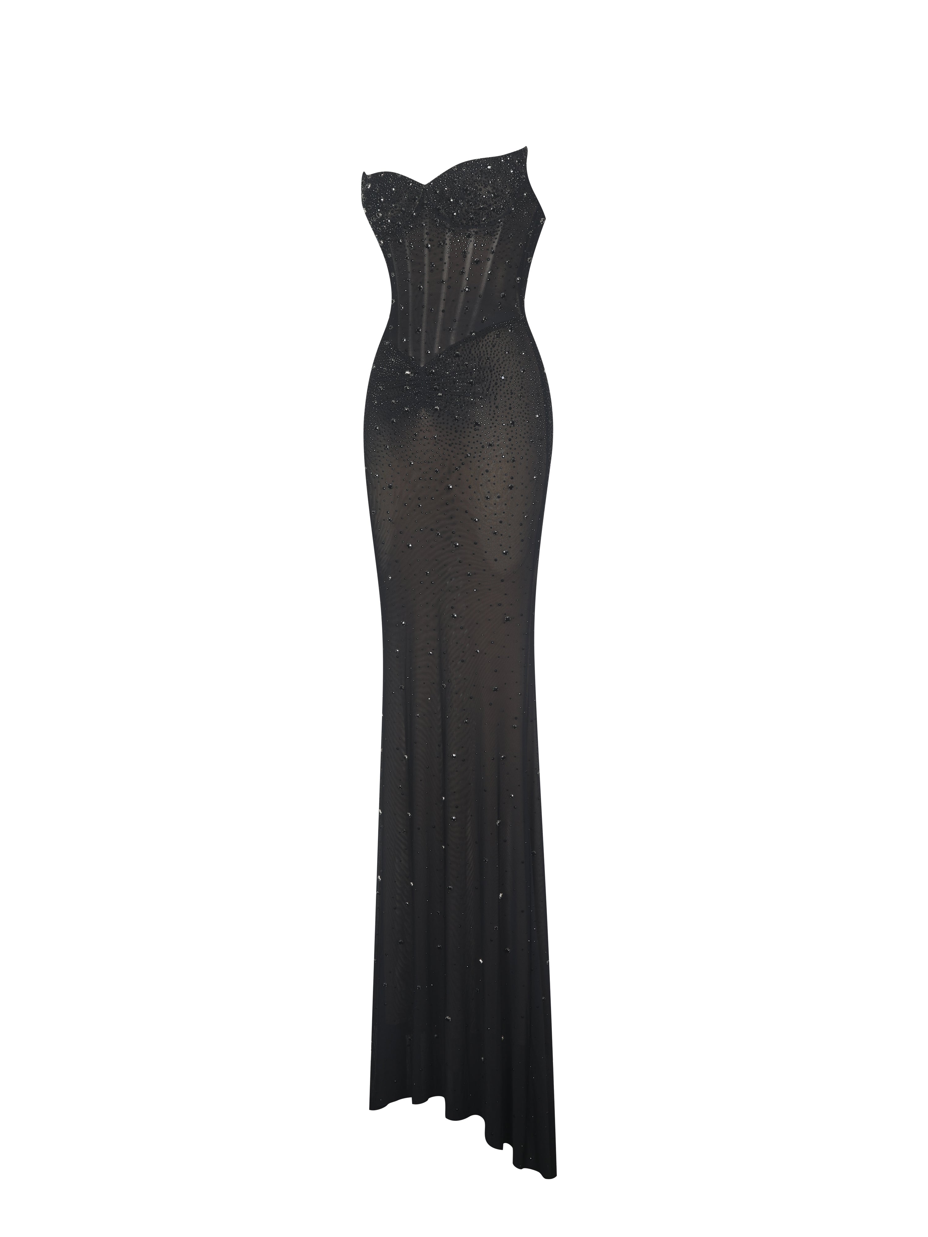 détail cristaux robe corset-dress