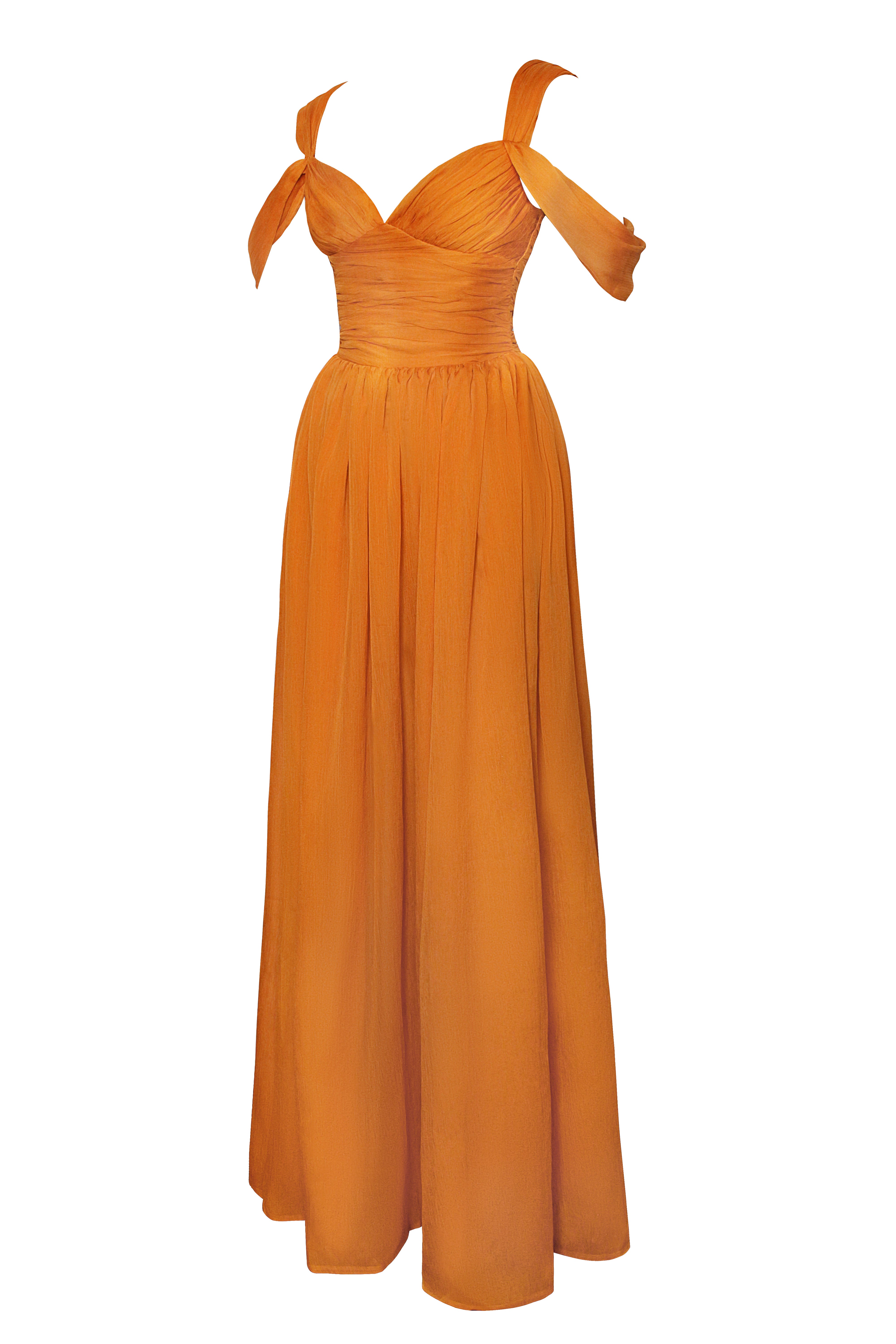 Drape dress moderne orange