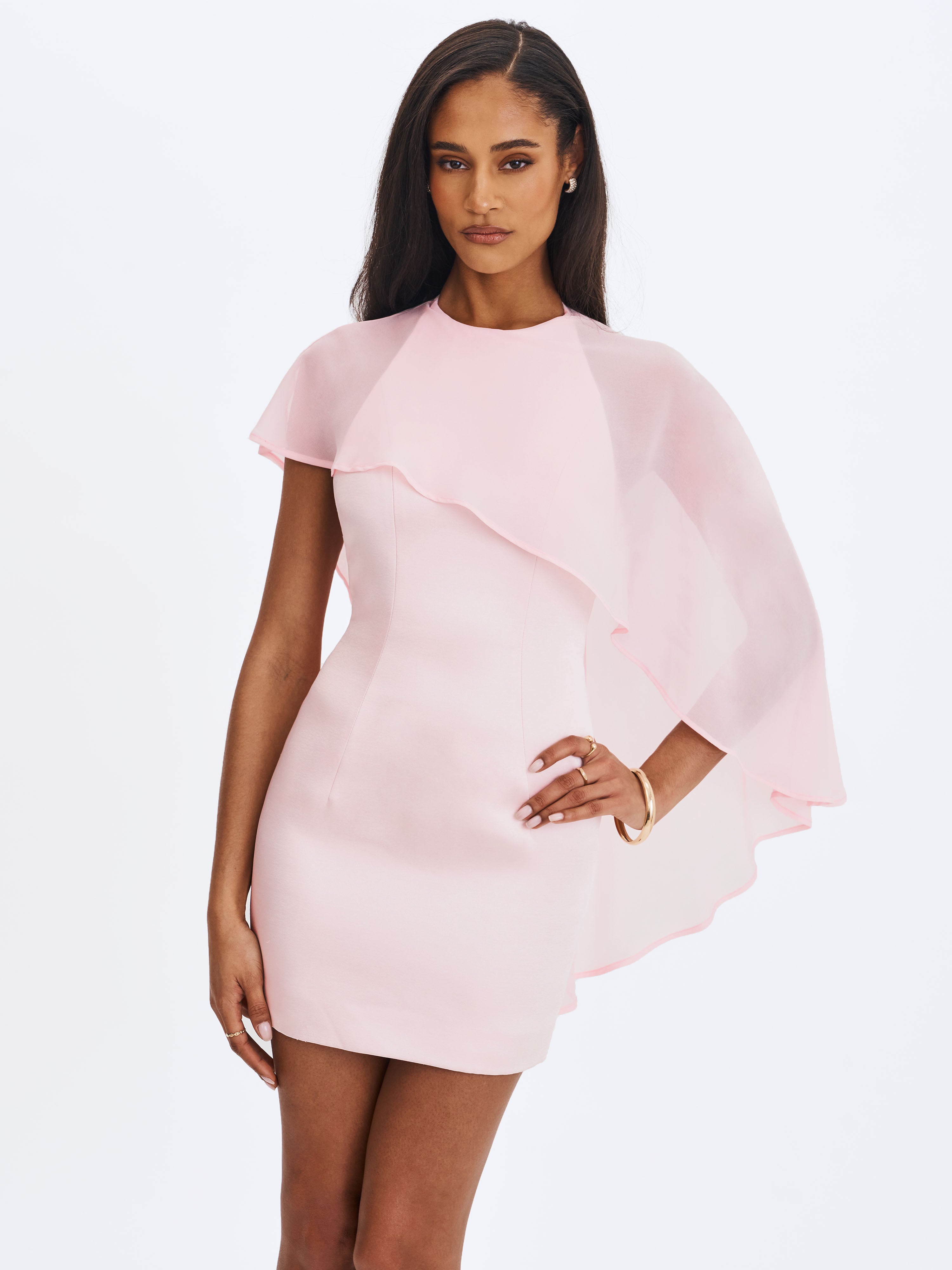 mini robe satinée rose