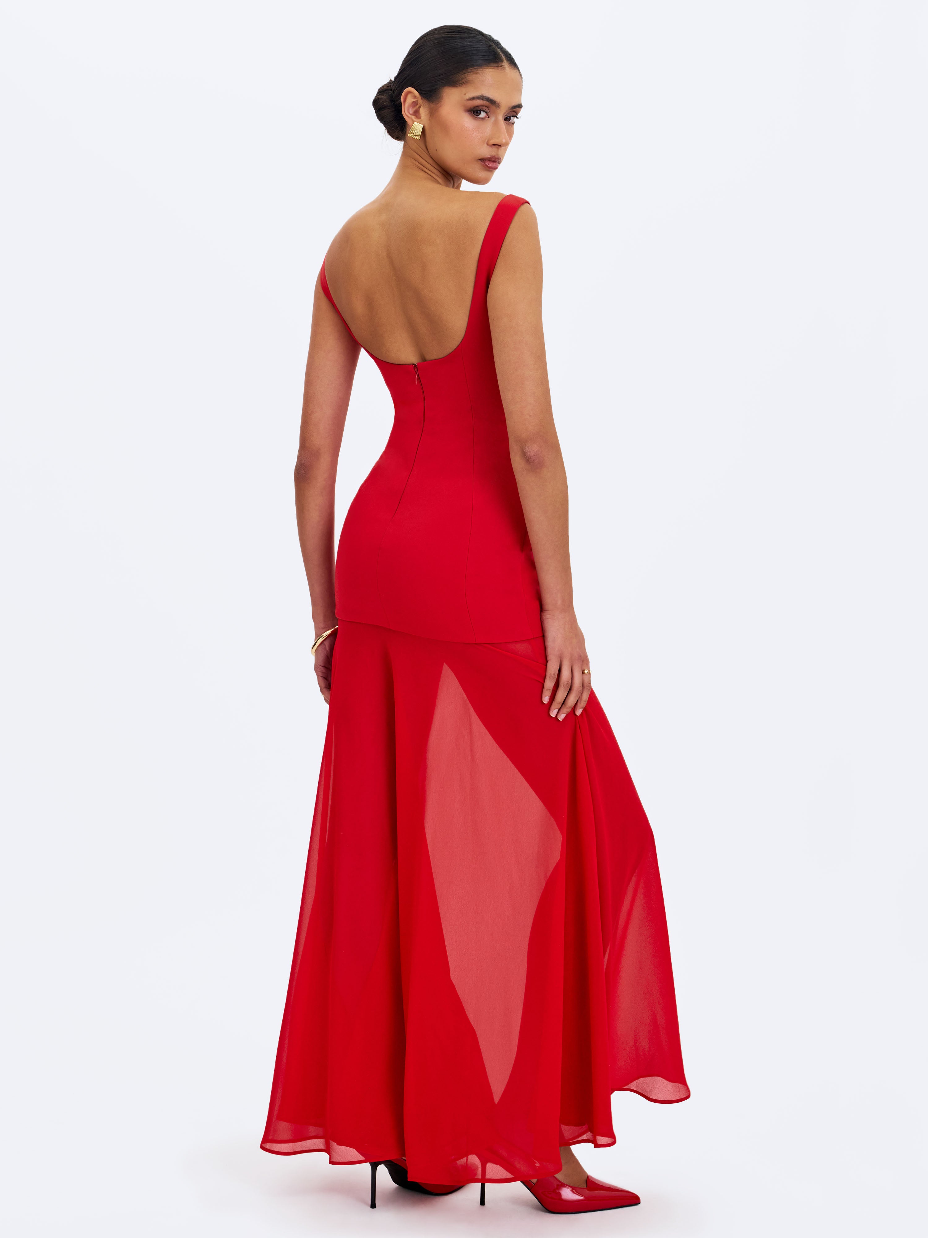 jupe évasée en chiffon