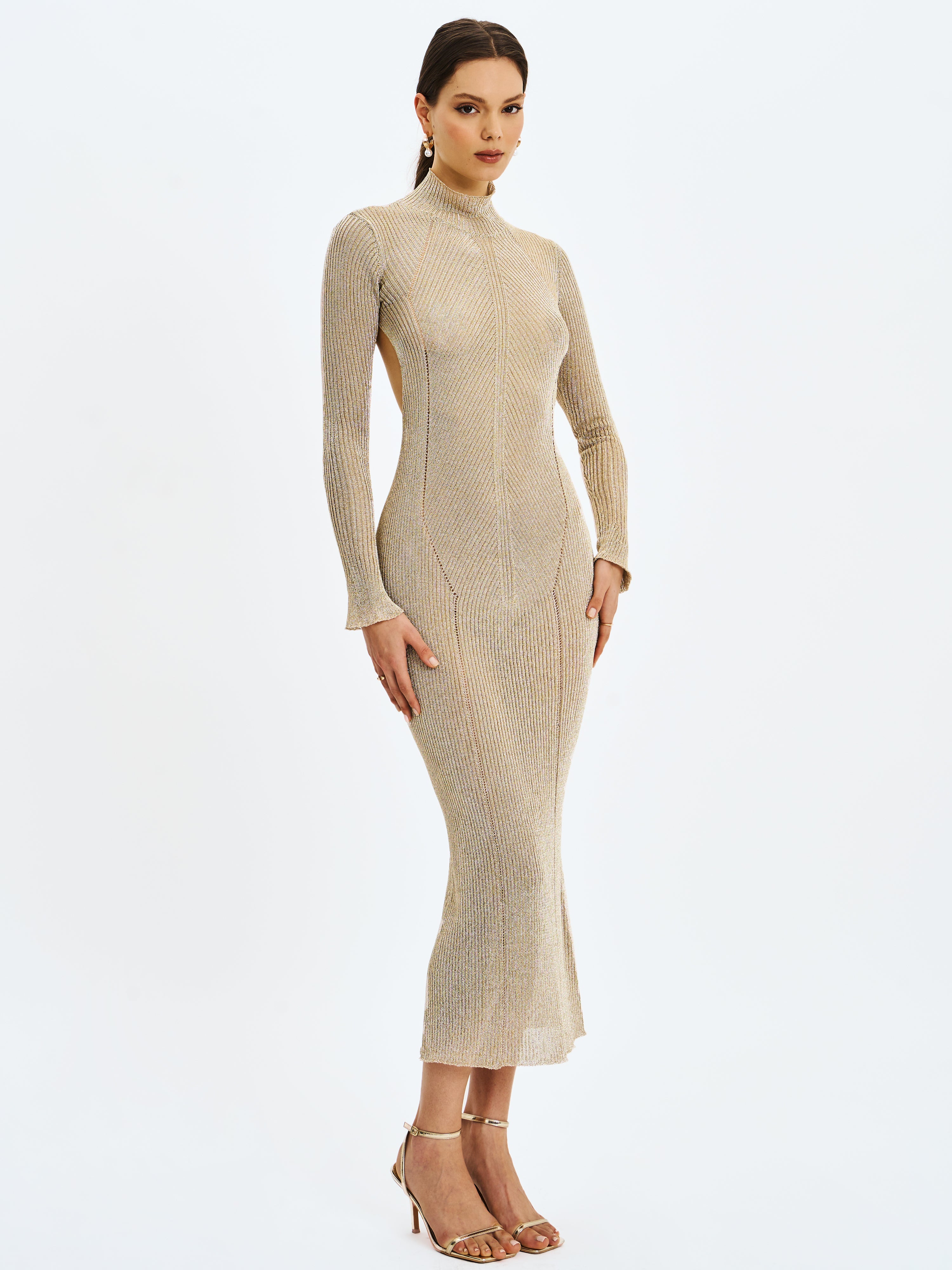 robe sirène dorée