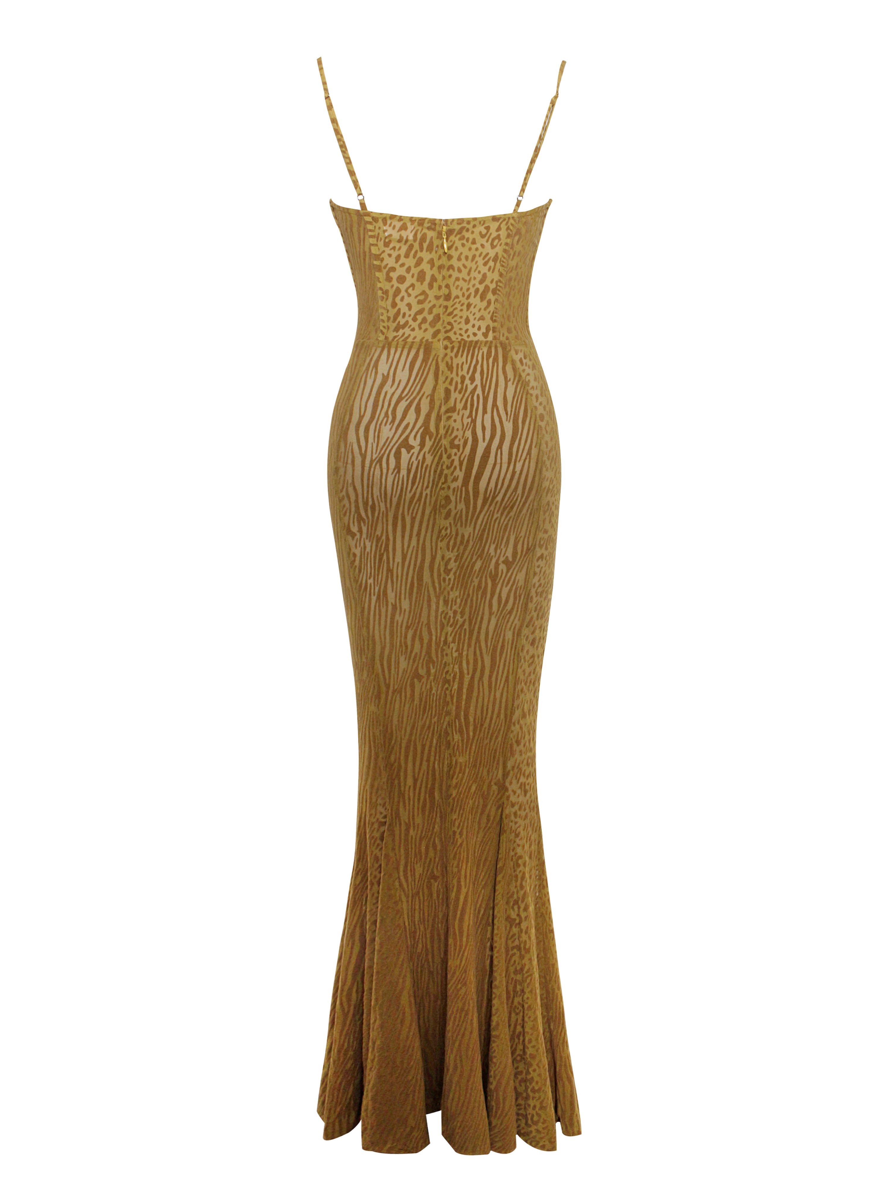 robe sirène avec détails mesh