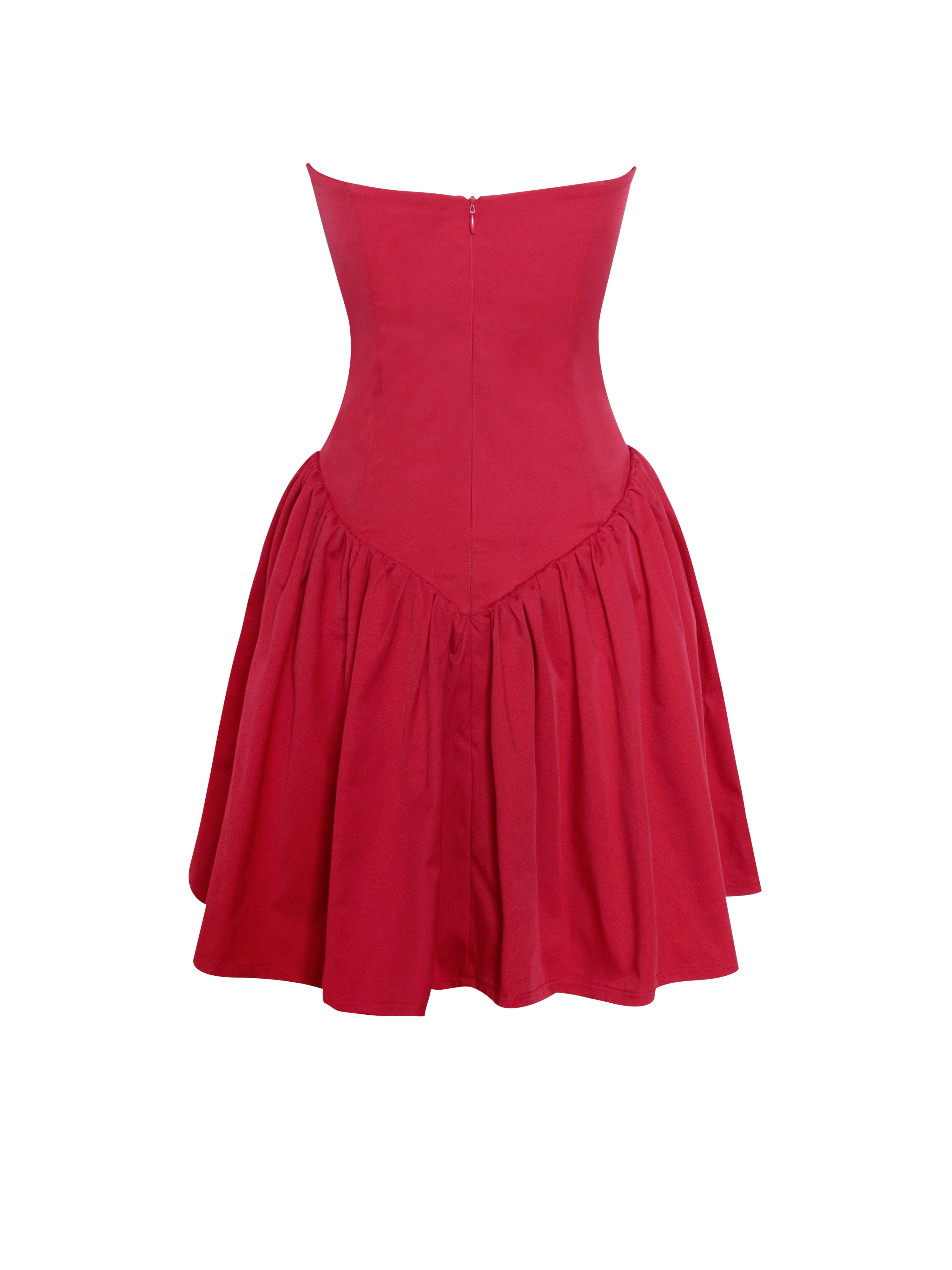 robe mini puffy rouge