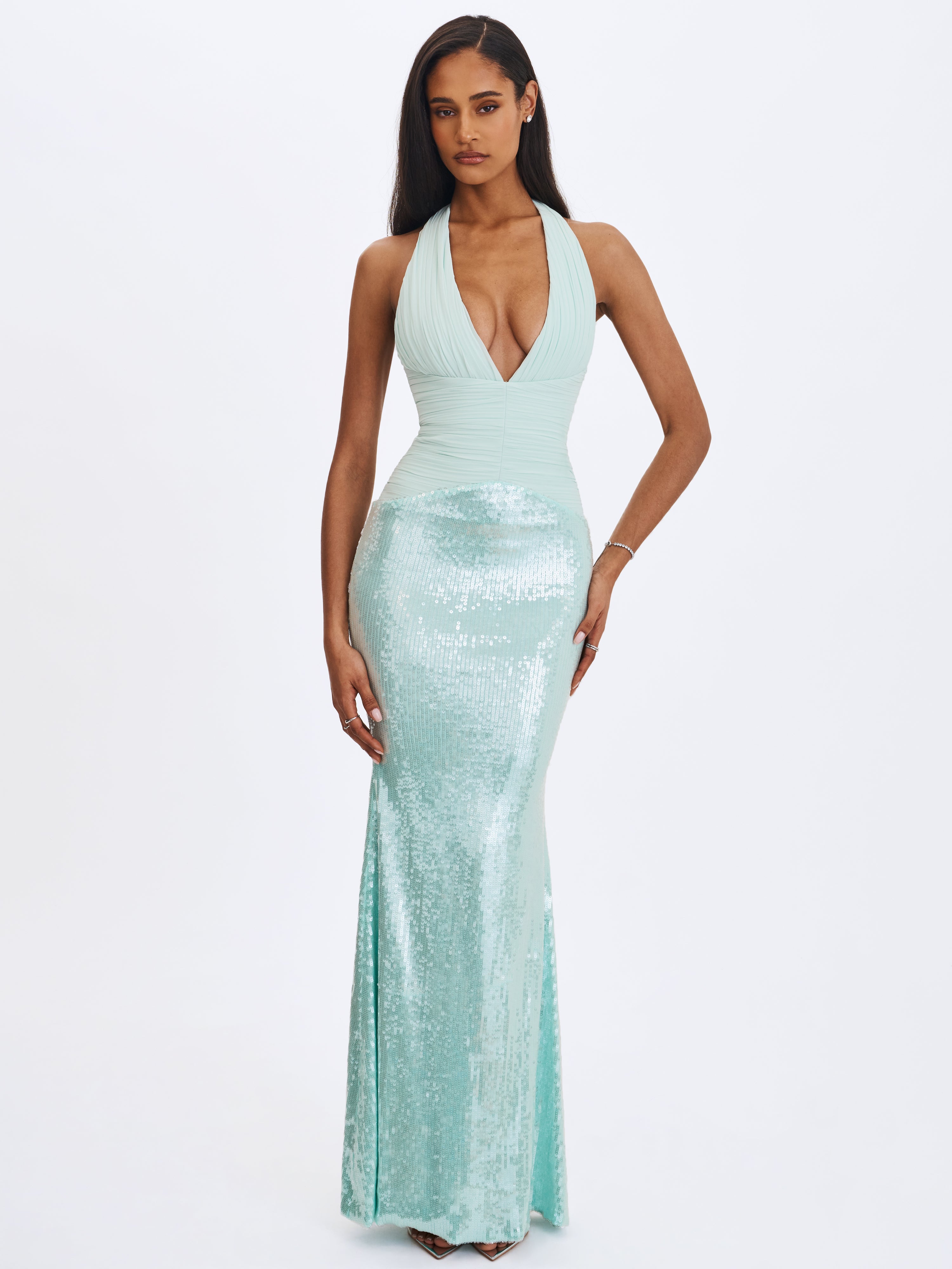 robe maxi sirène menthe