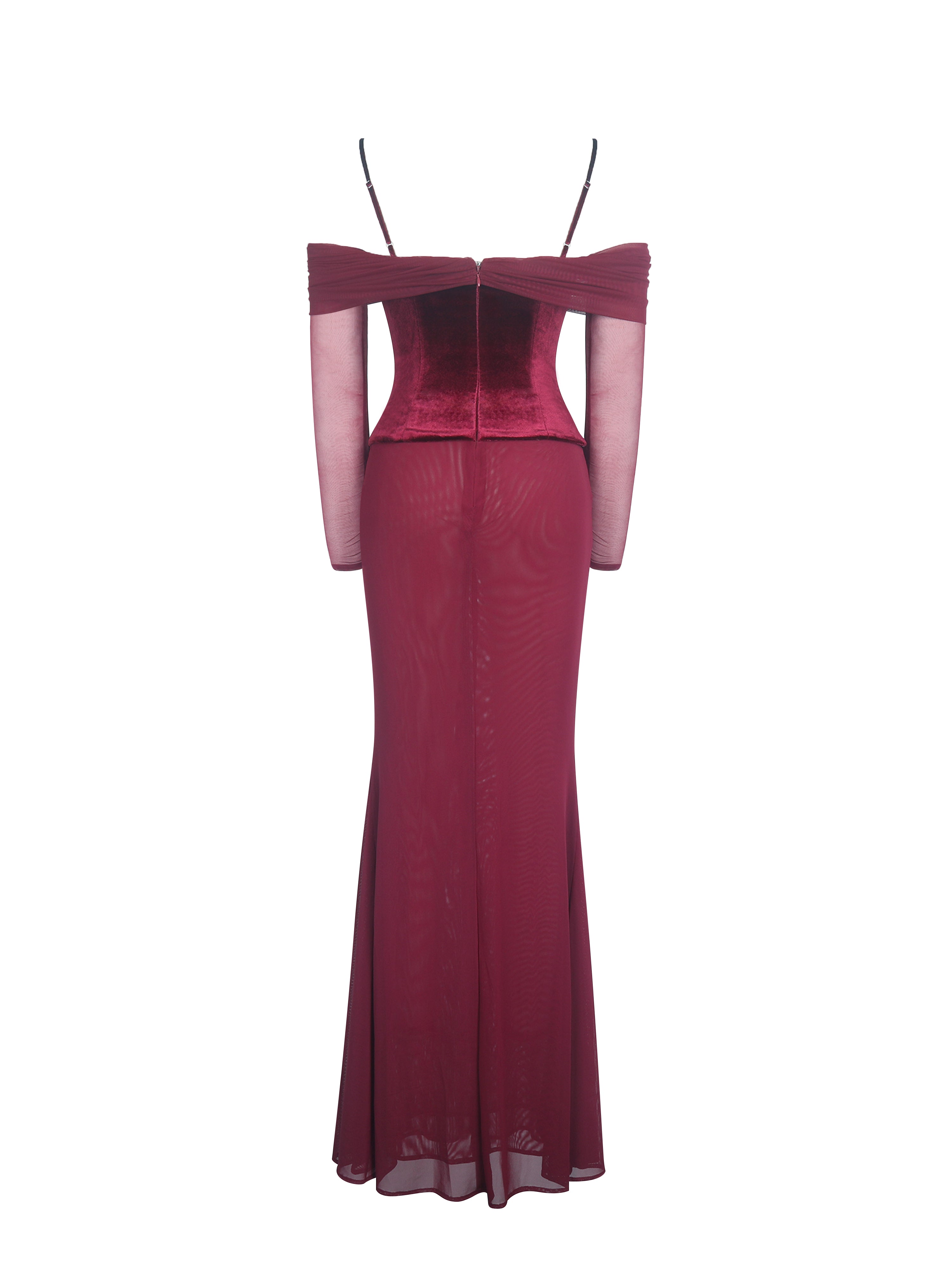sophistiquée robe Bardot en velours