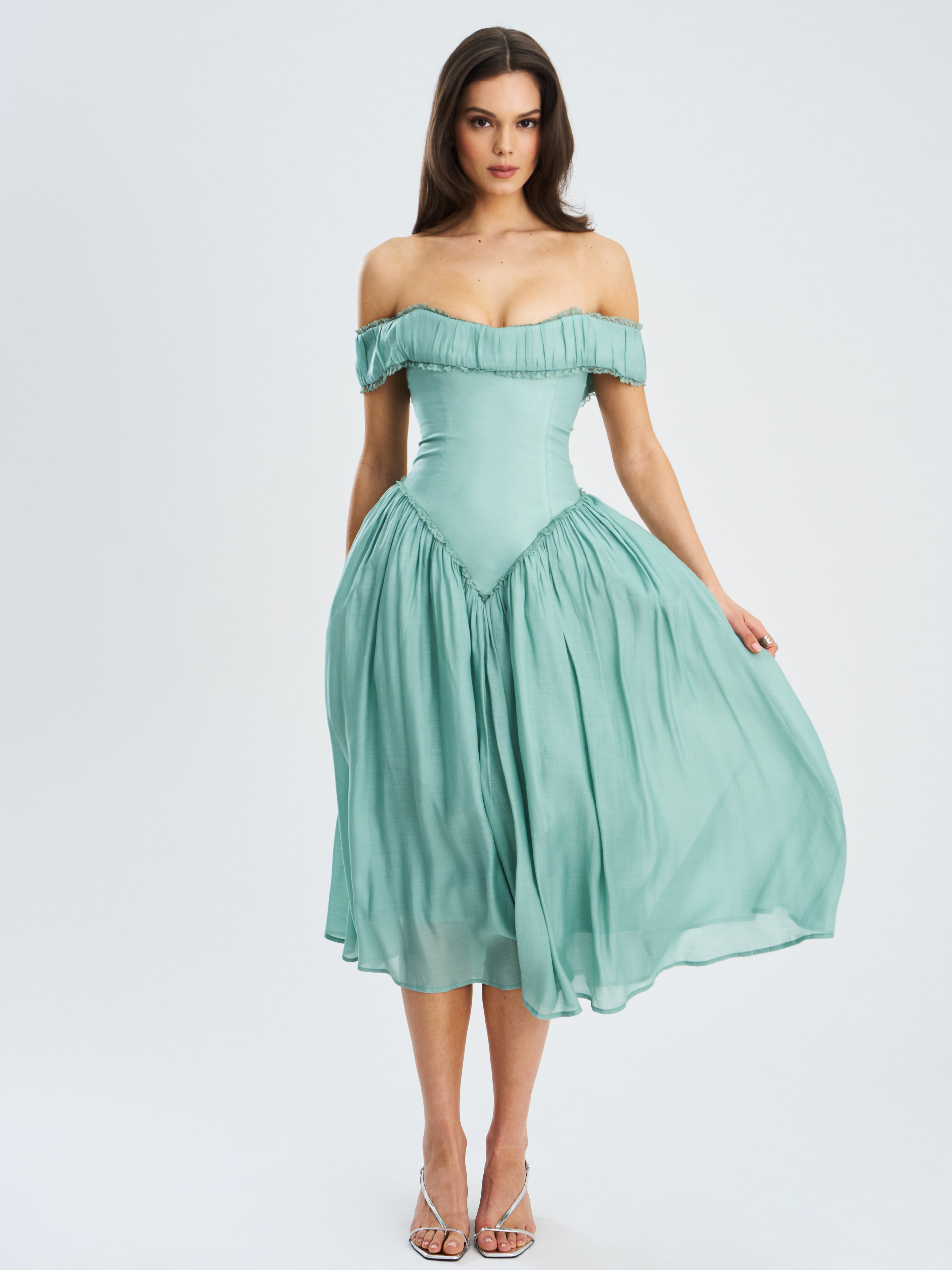 robe corset vert sarcelle