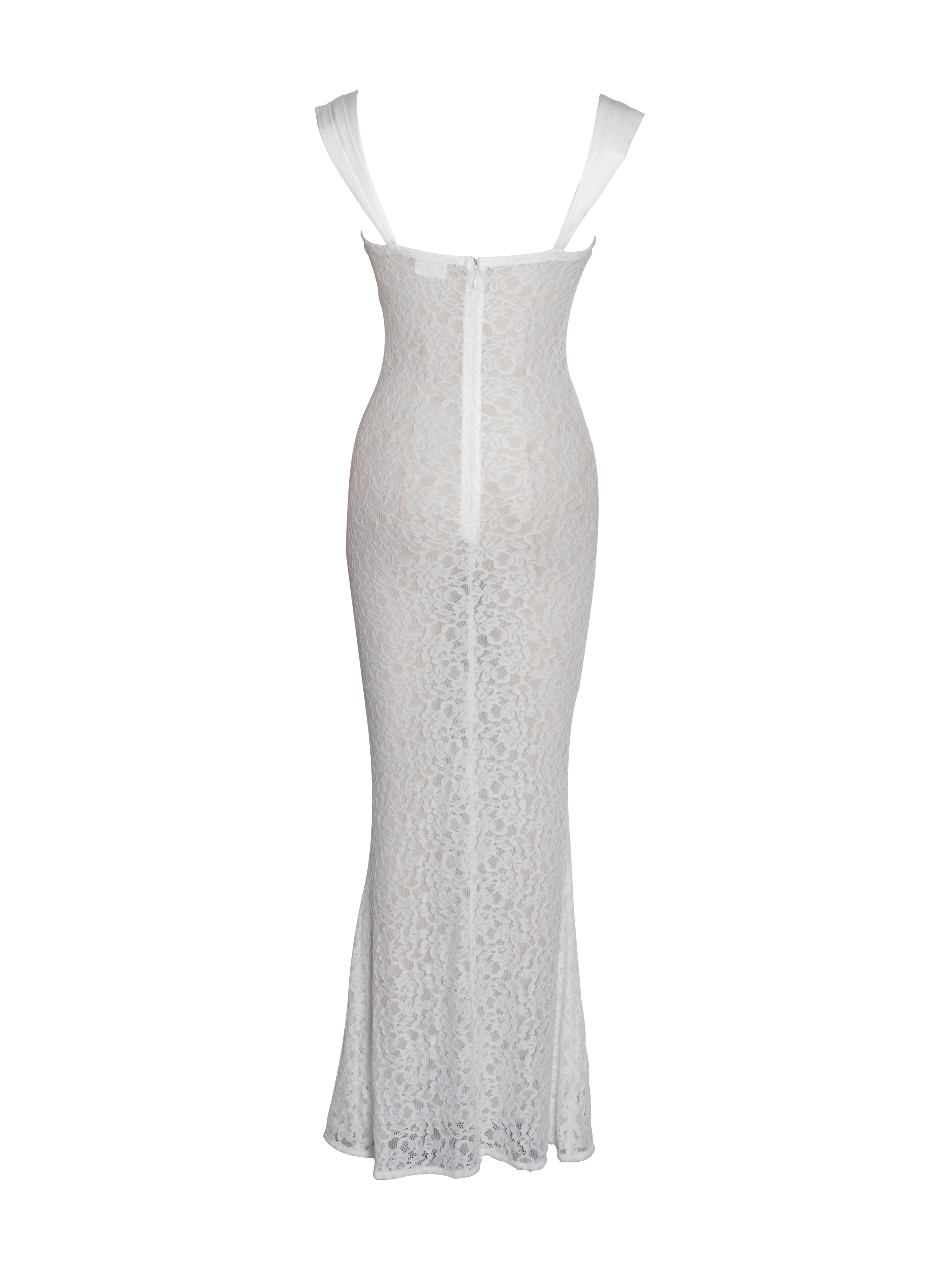 Veronica White Lace Maxi Dress événement