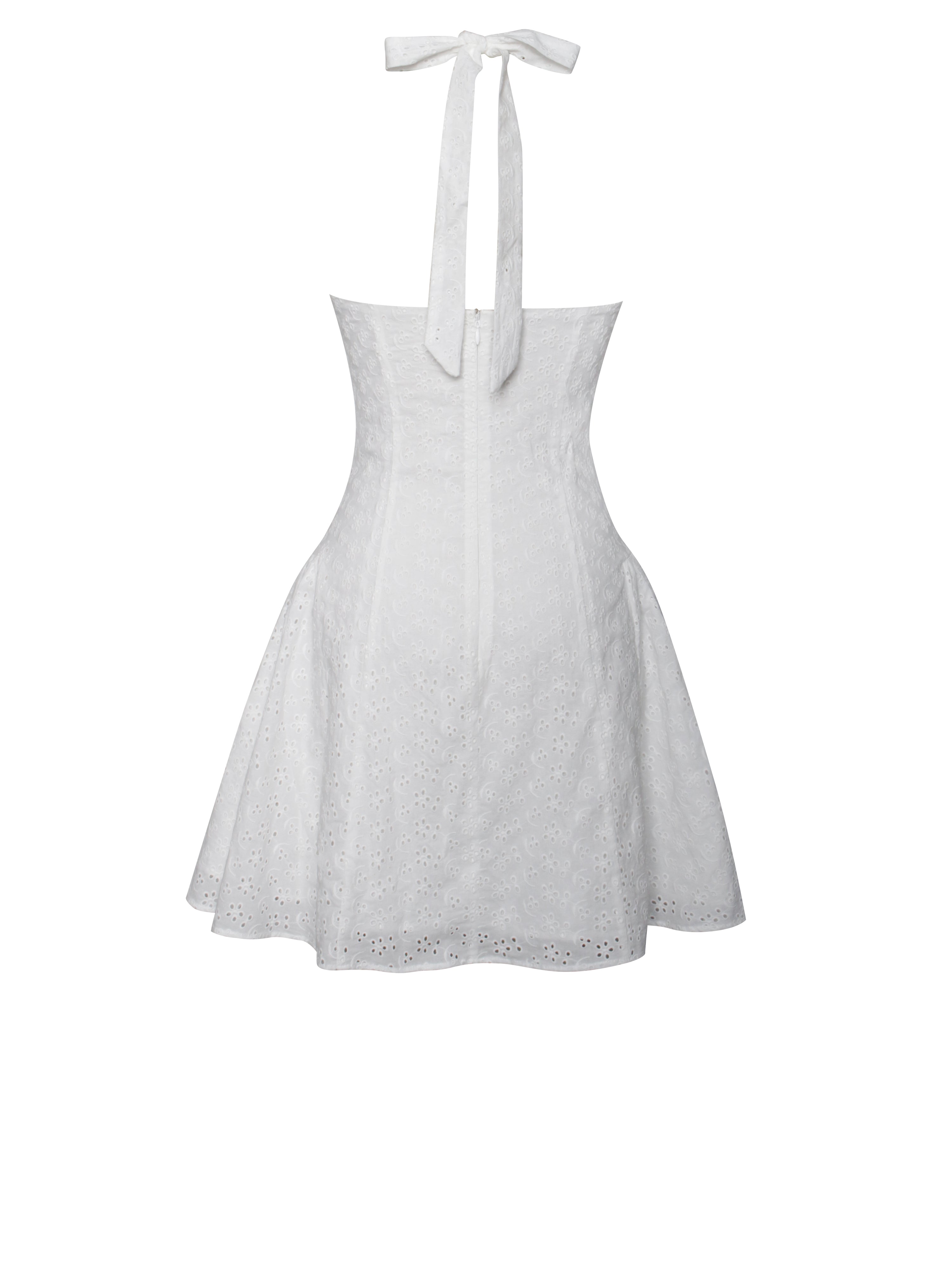 robe blanche à col halter