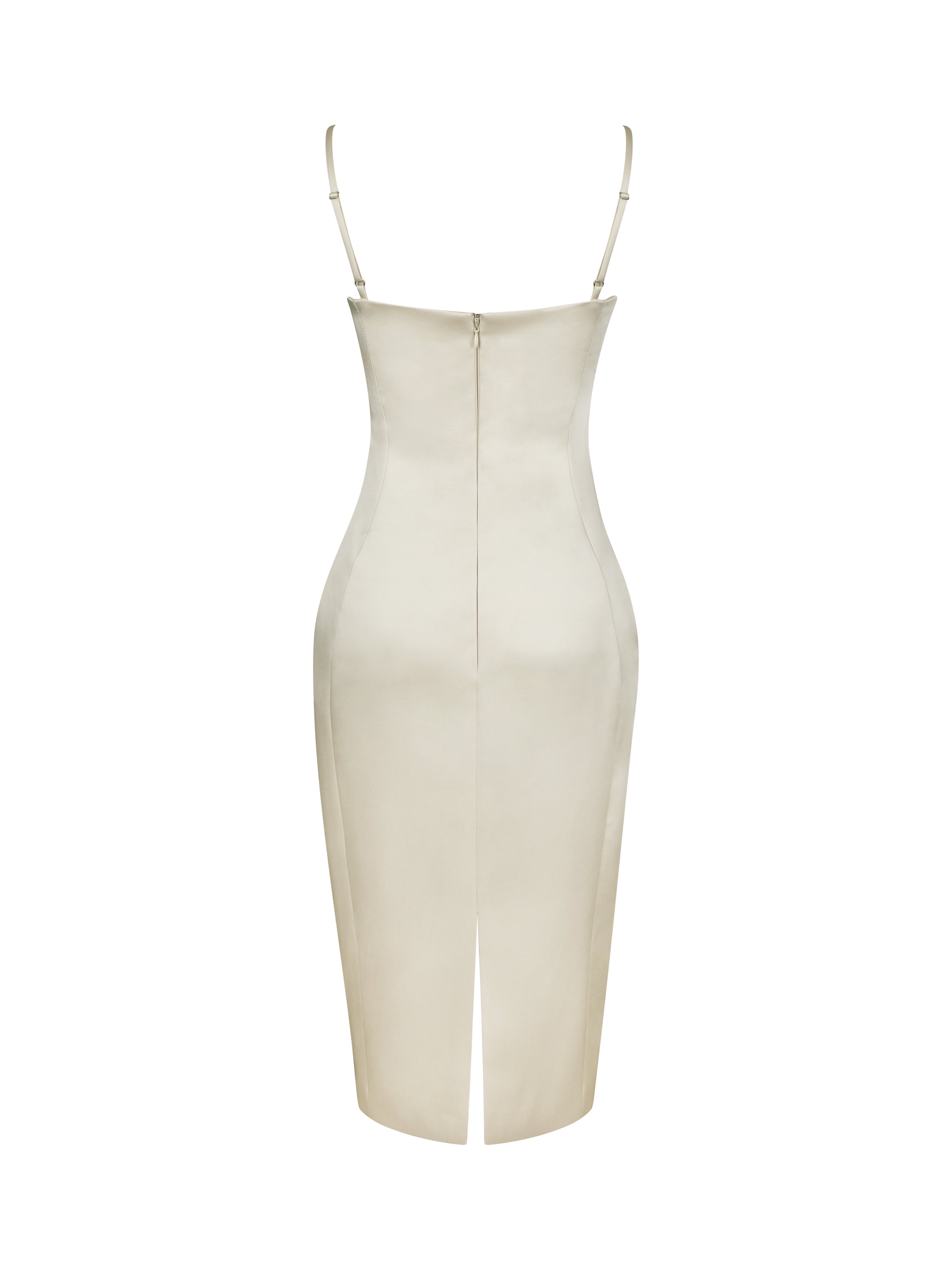 robe satin mi-longue tendance