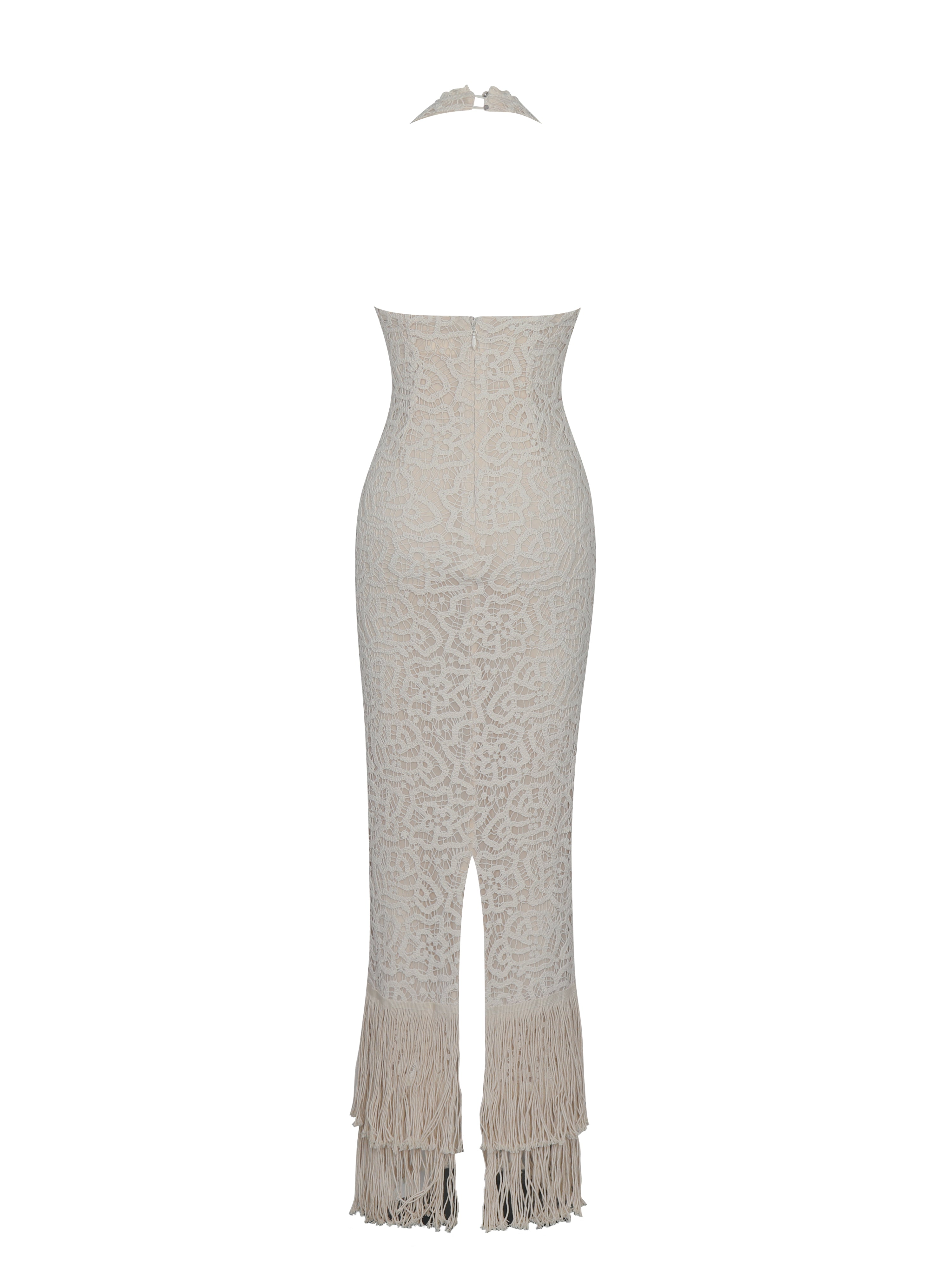 robe blanche effet crochet