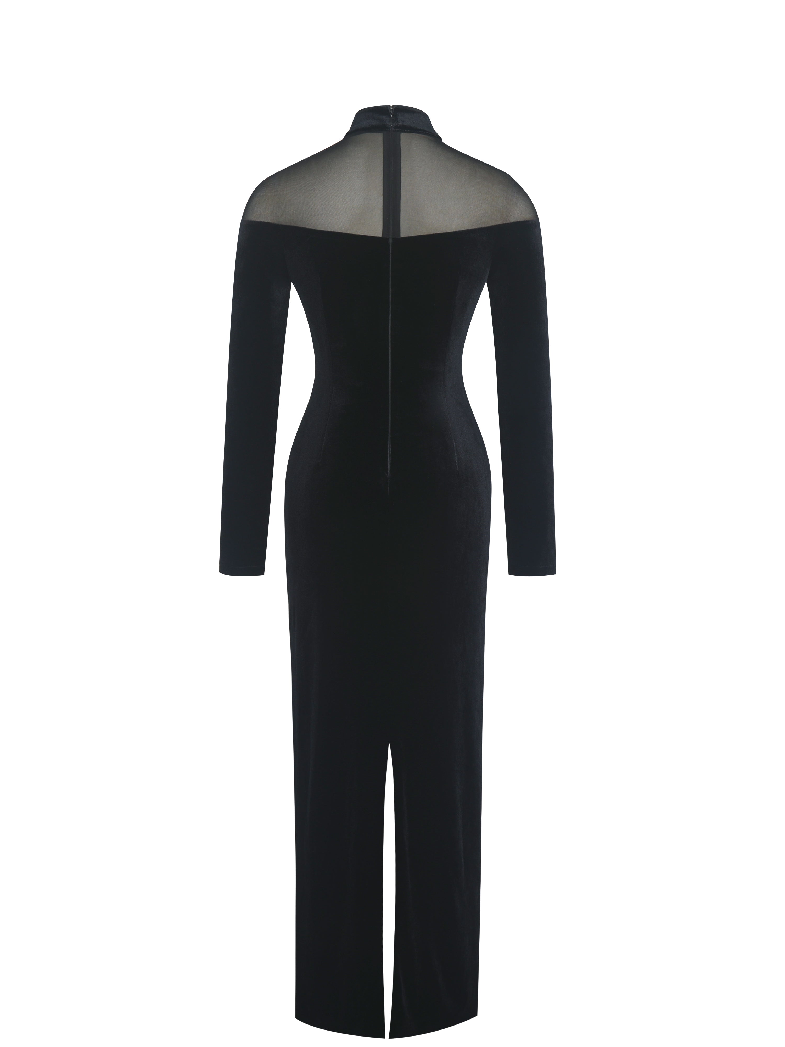 Look soirée robe longue noire