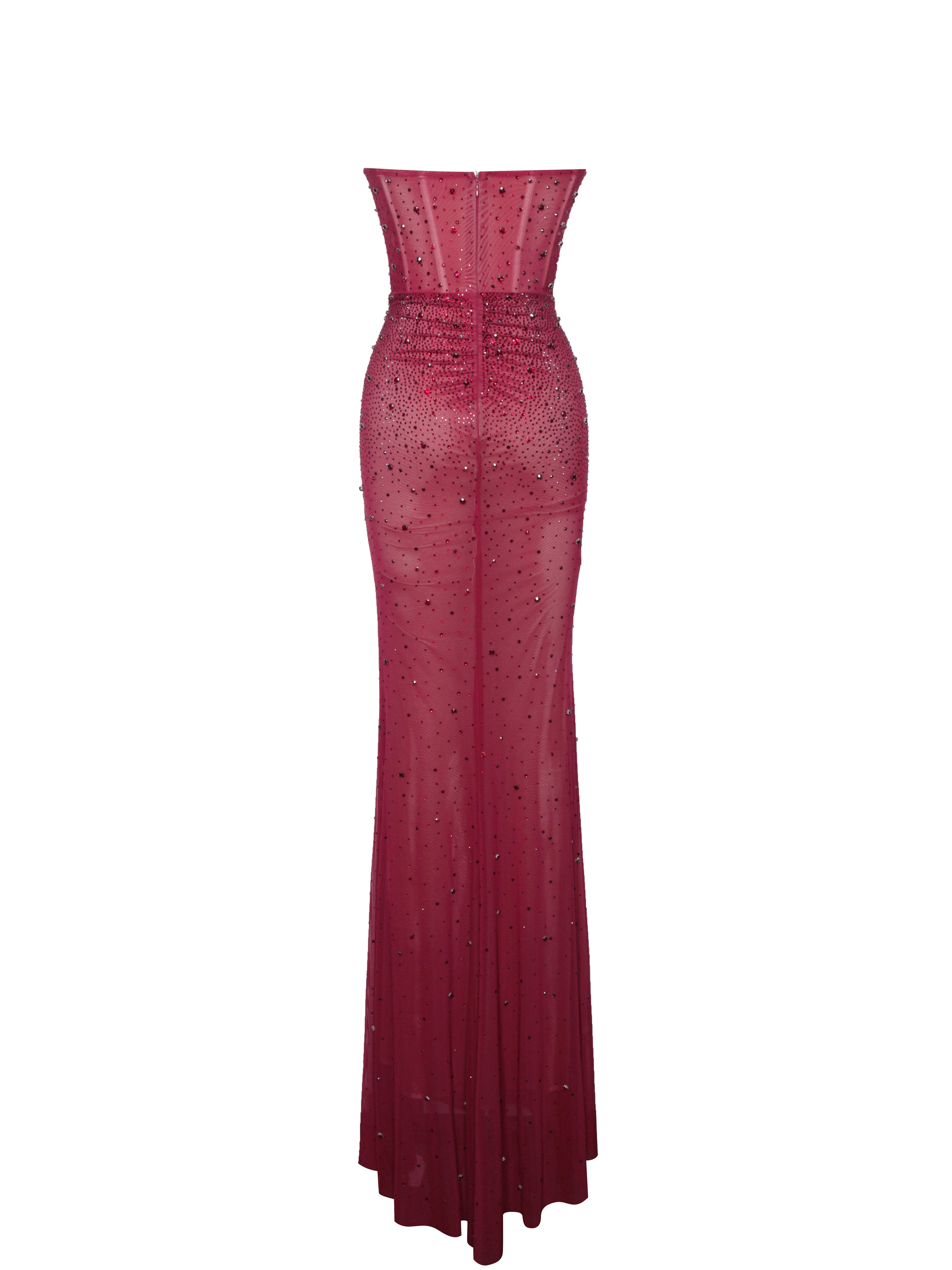 Robe corset bourgogne brillante