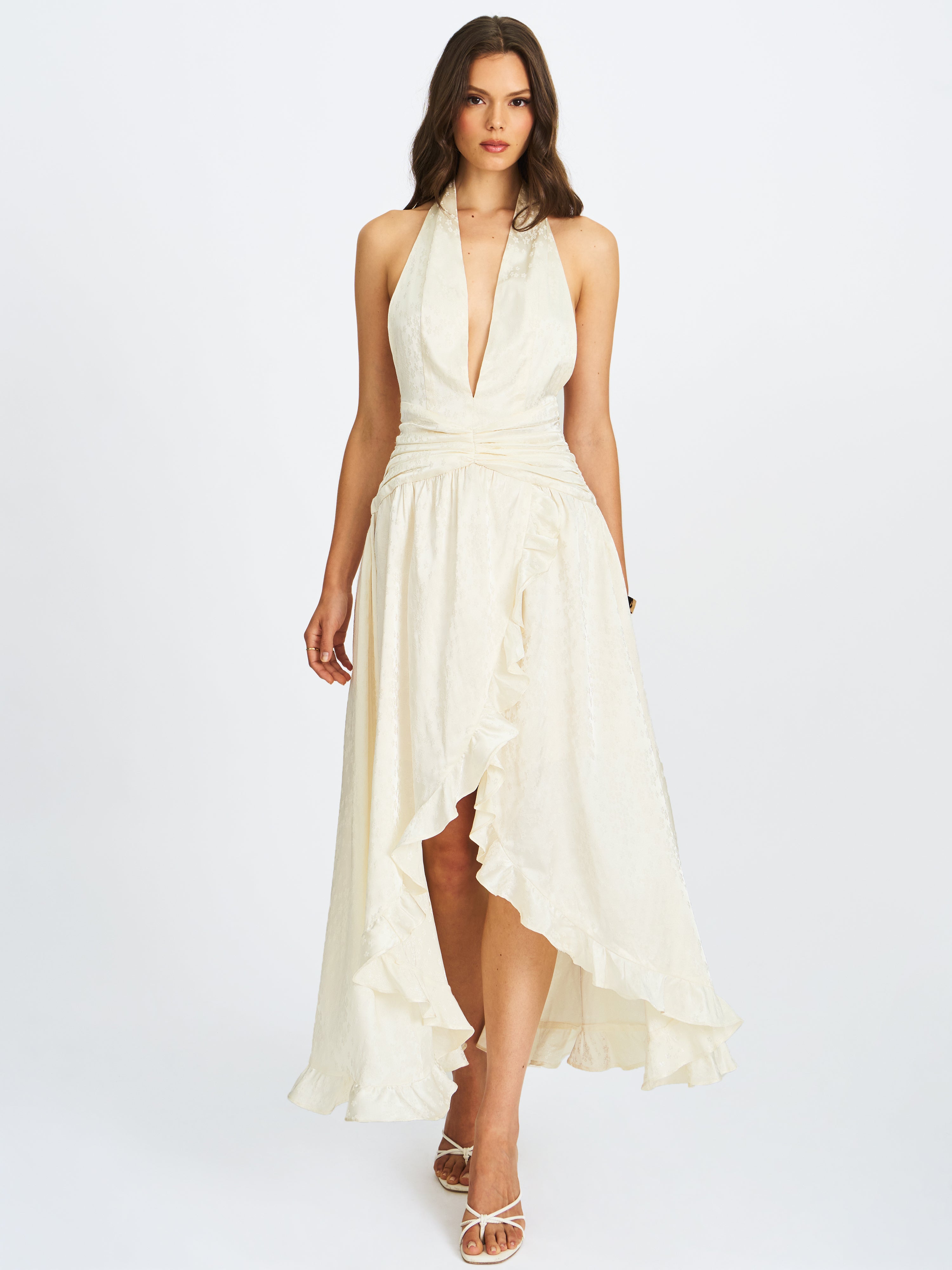 robe maxi ivoire à volants