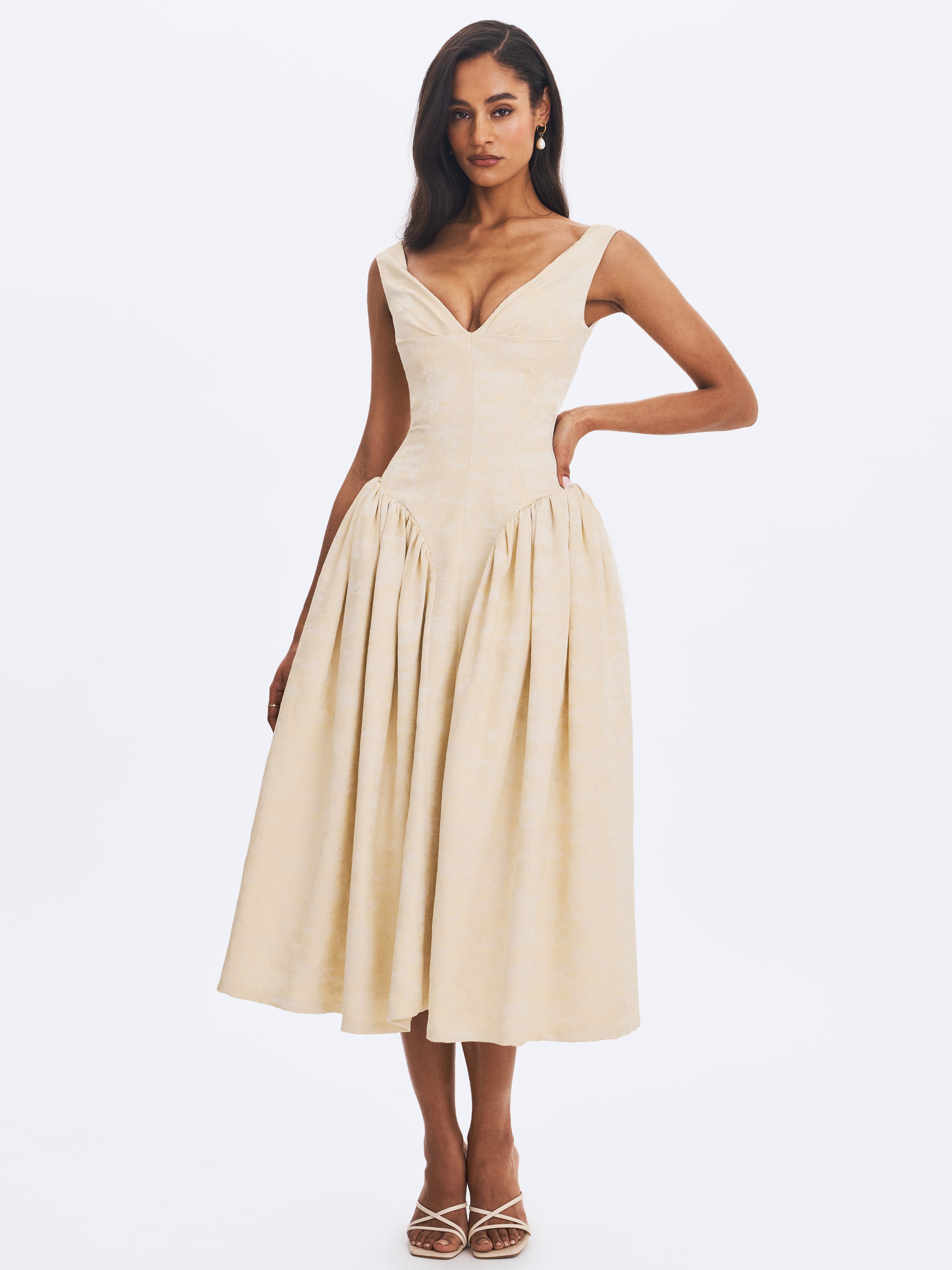 robe midi ivoire