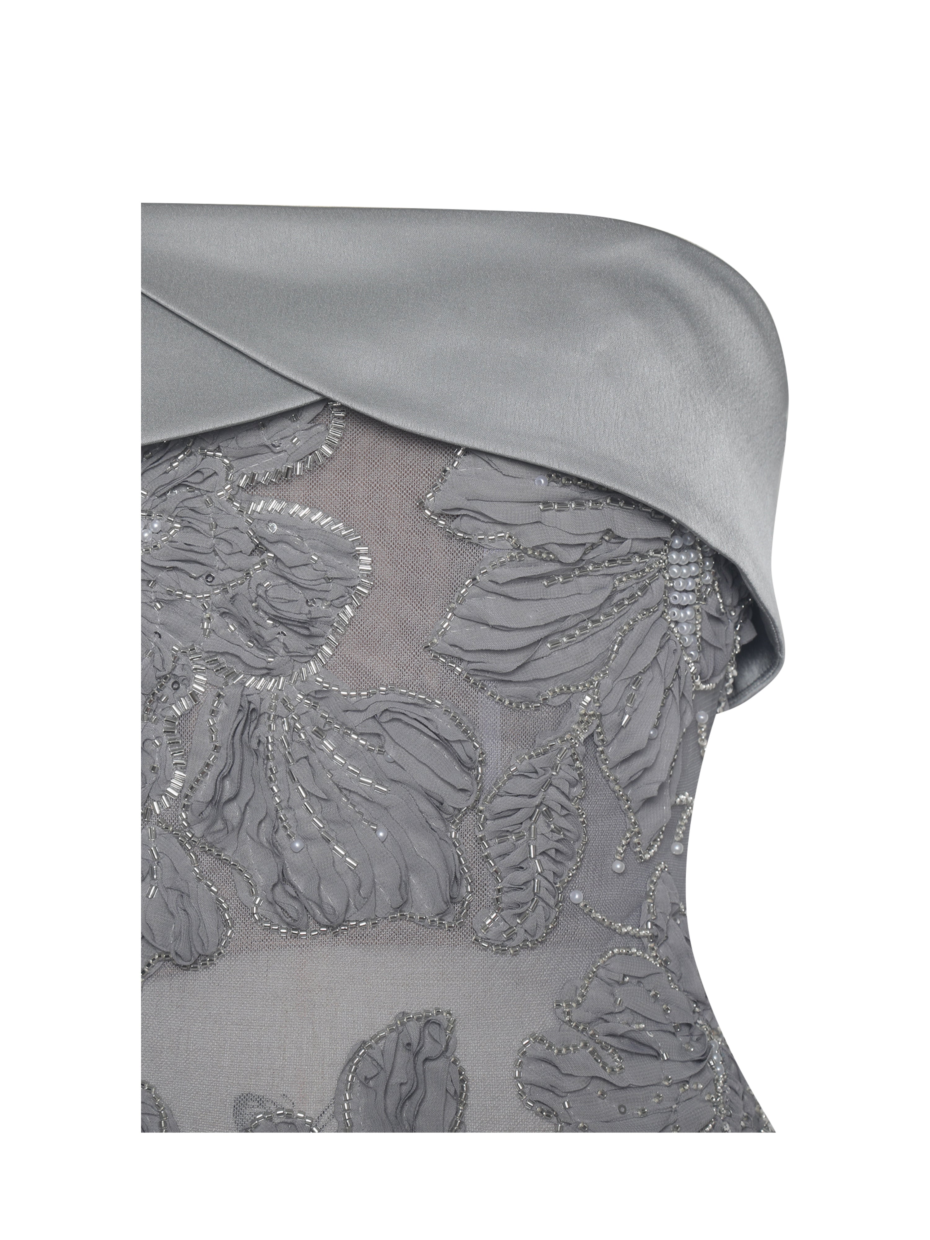 glamour robe florale argent