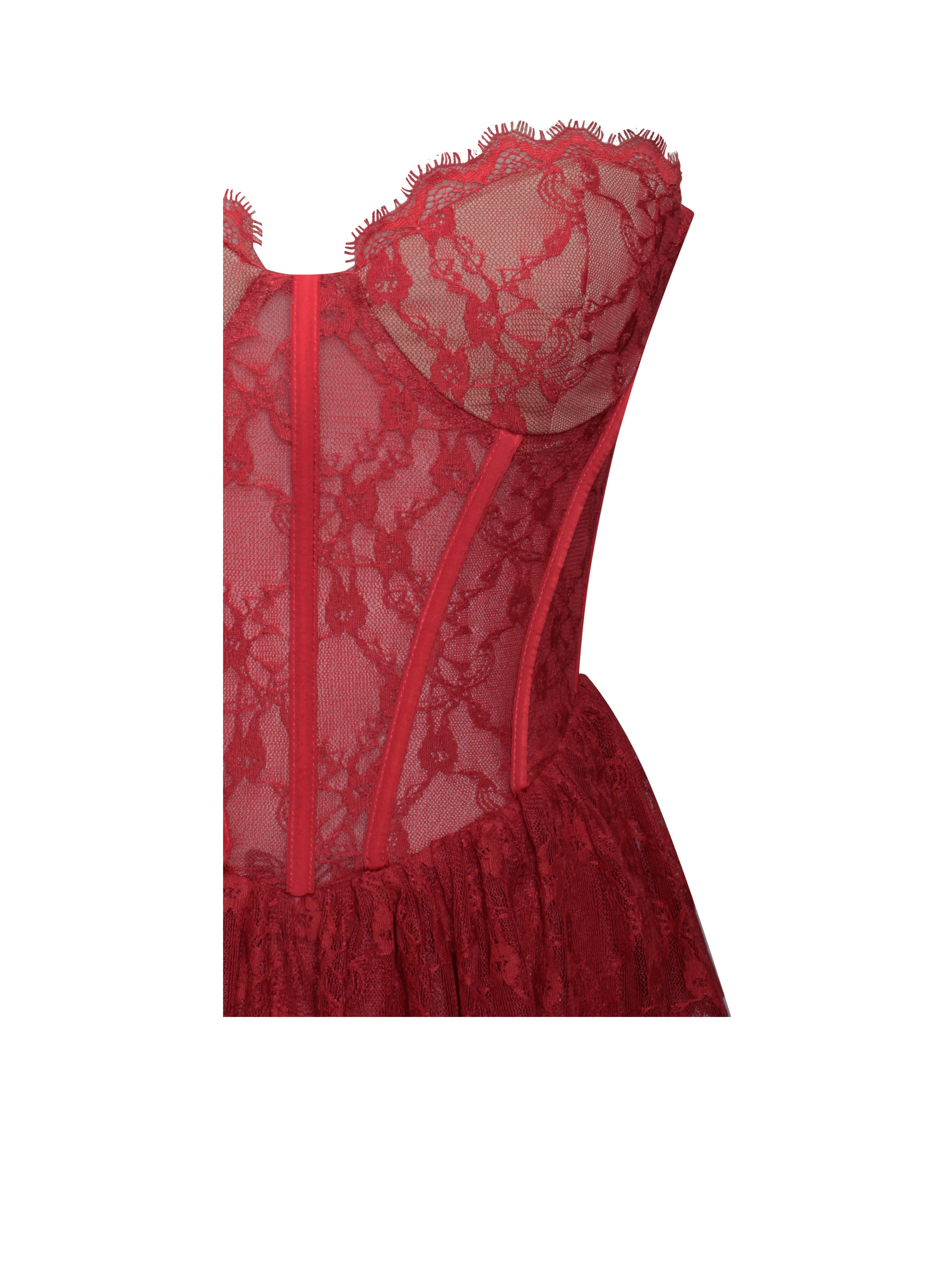 Quennell Burgundy Lace en dentelle