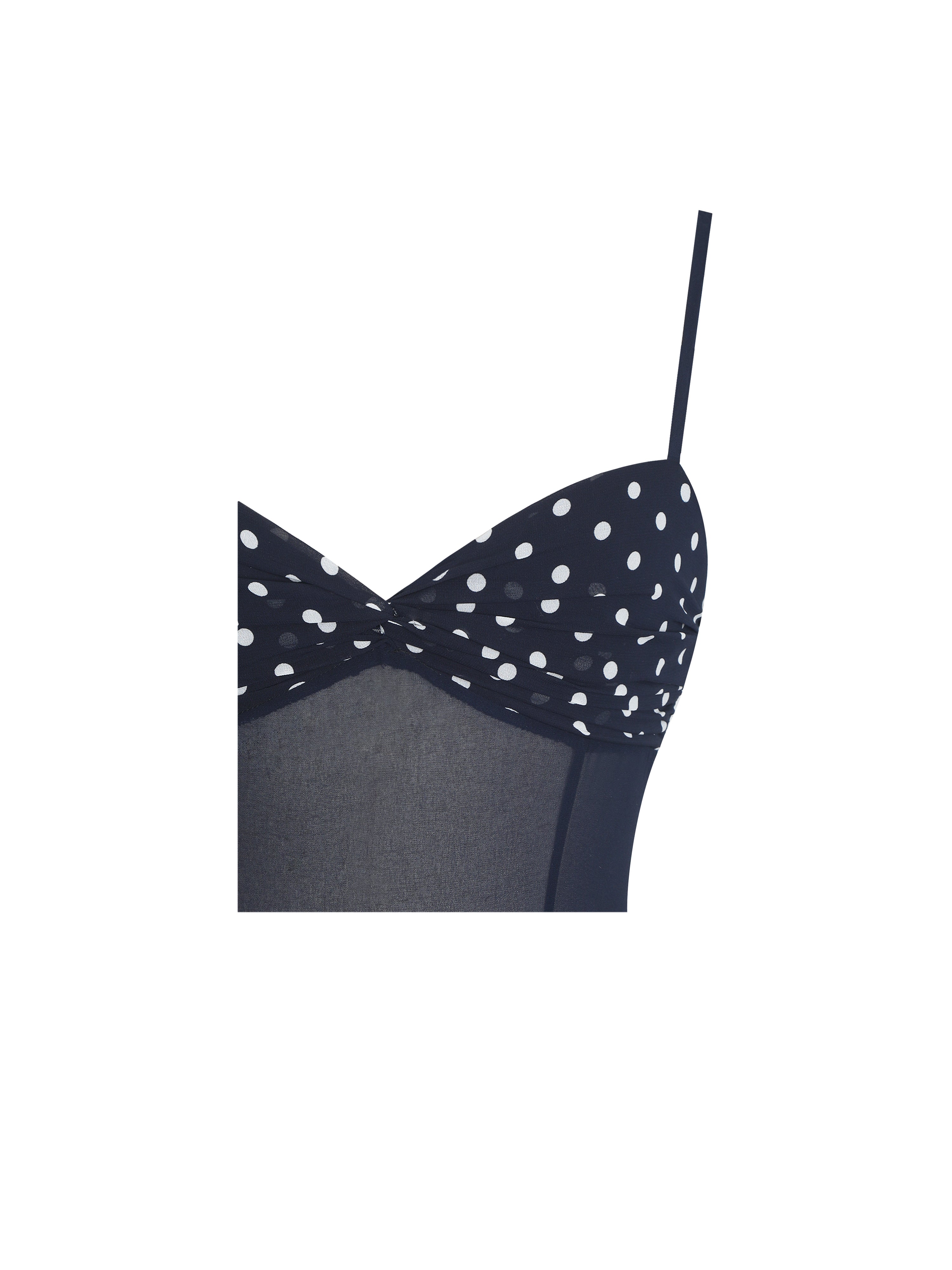 chiffon bleu à pois