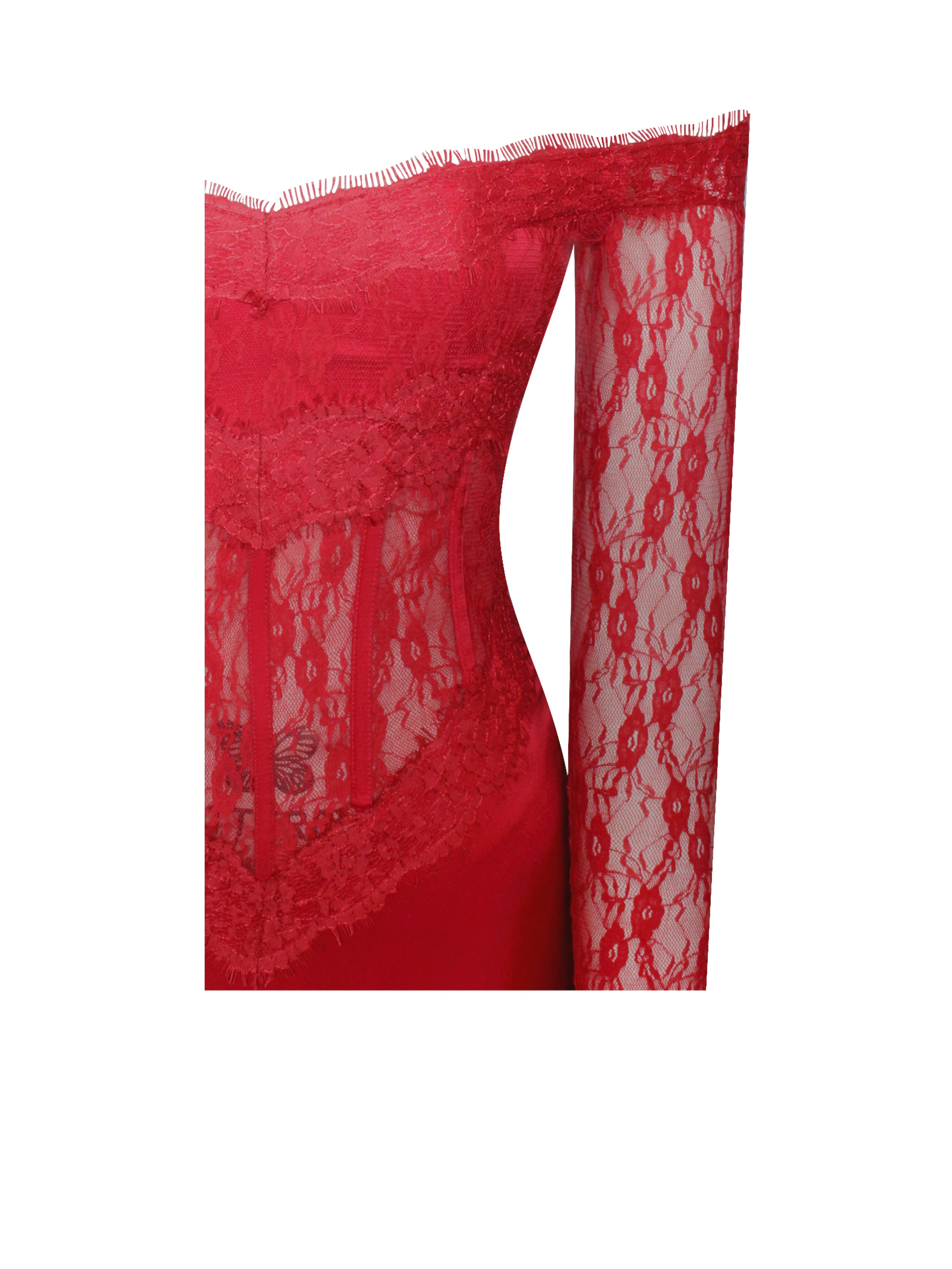 Maxi robe dentelle corset