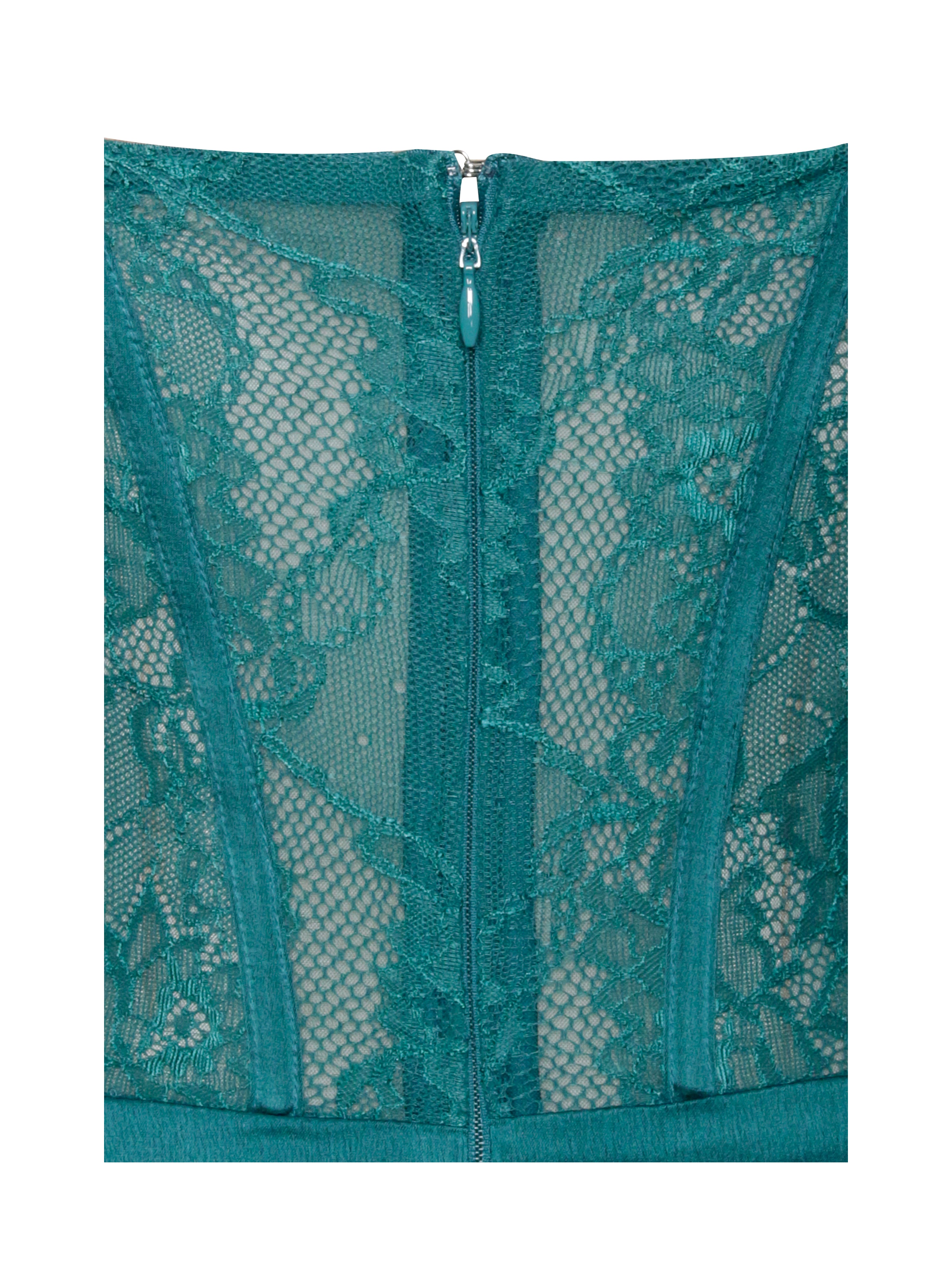 dentelle satin teal