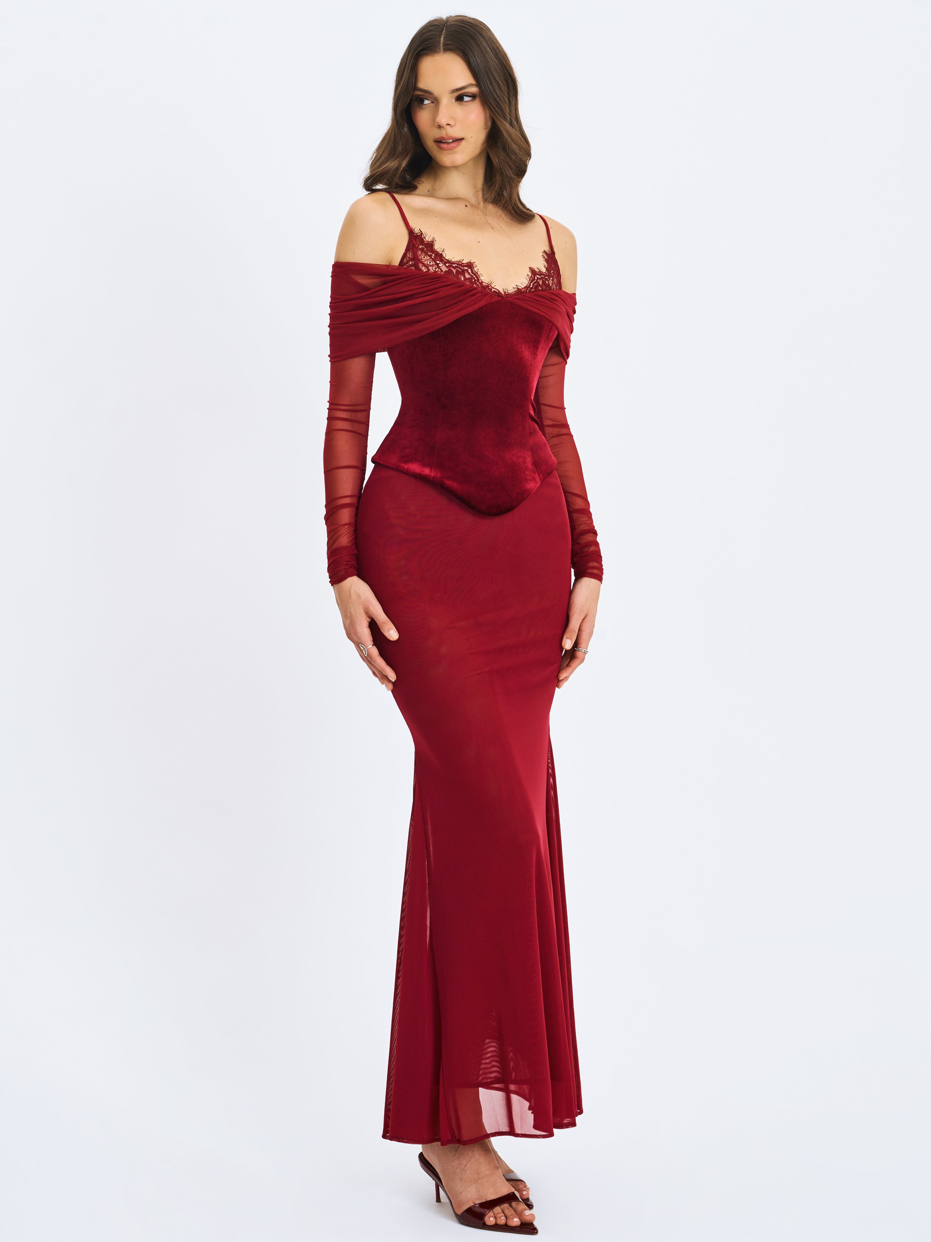 robe soirée magenta peplum