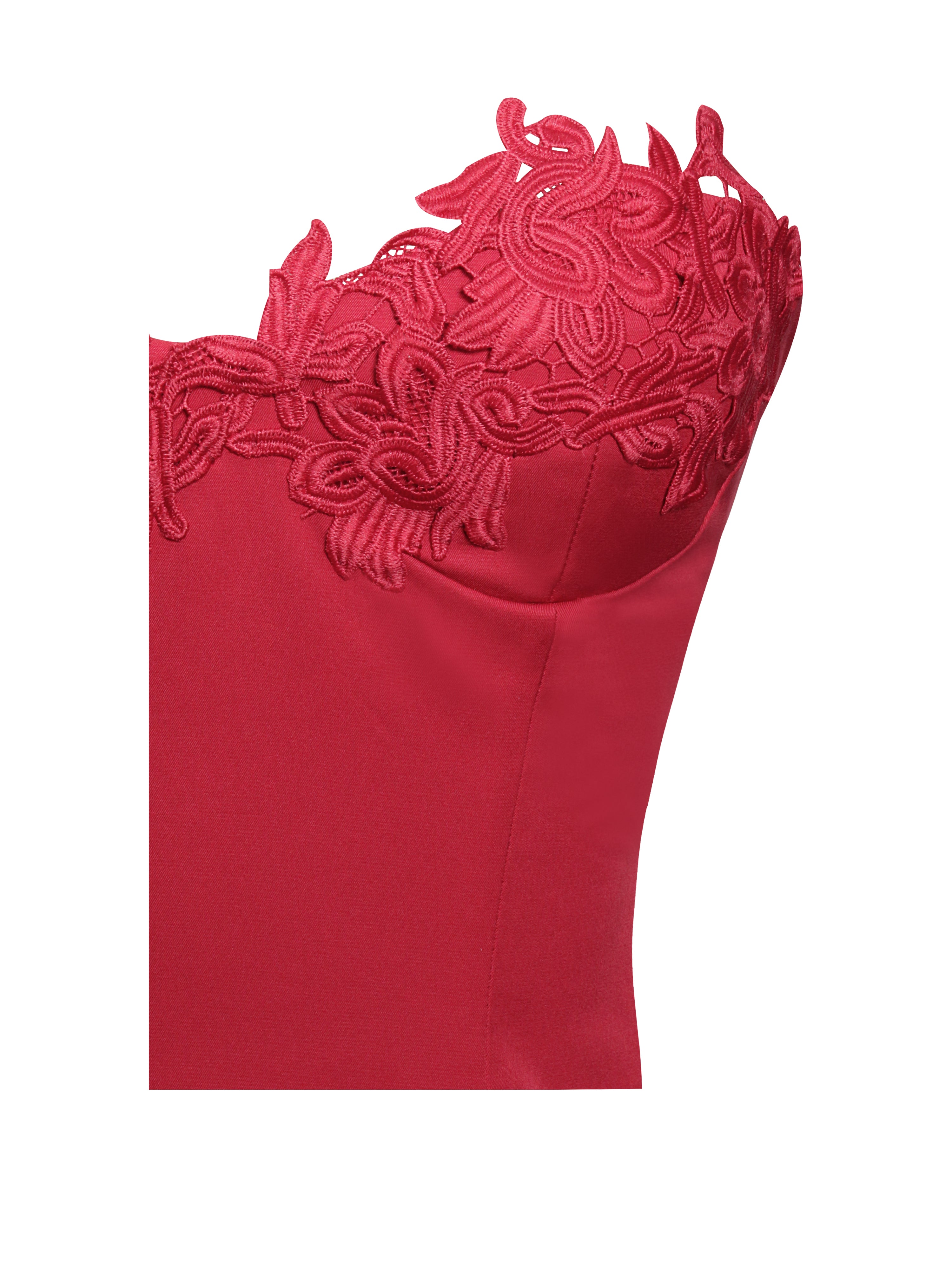tendance mode rouge dentelle