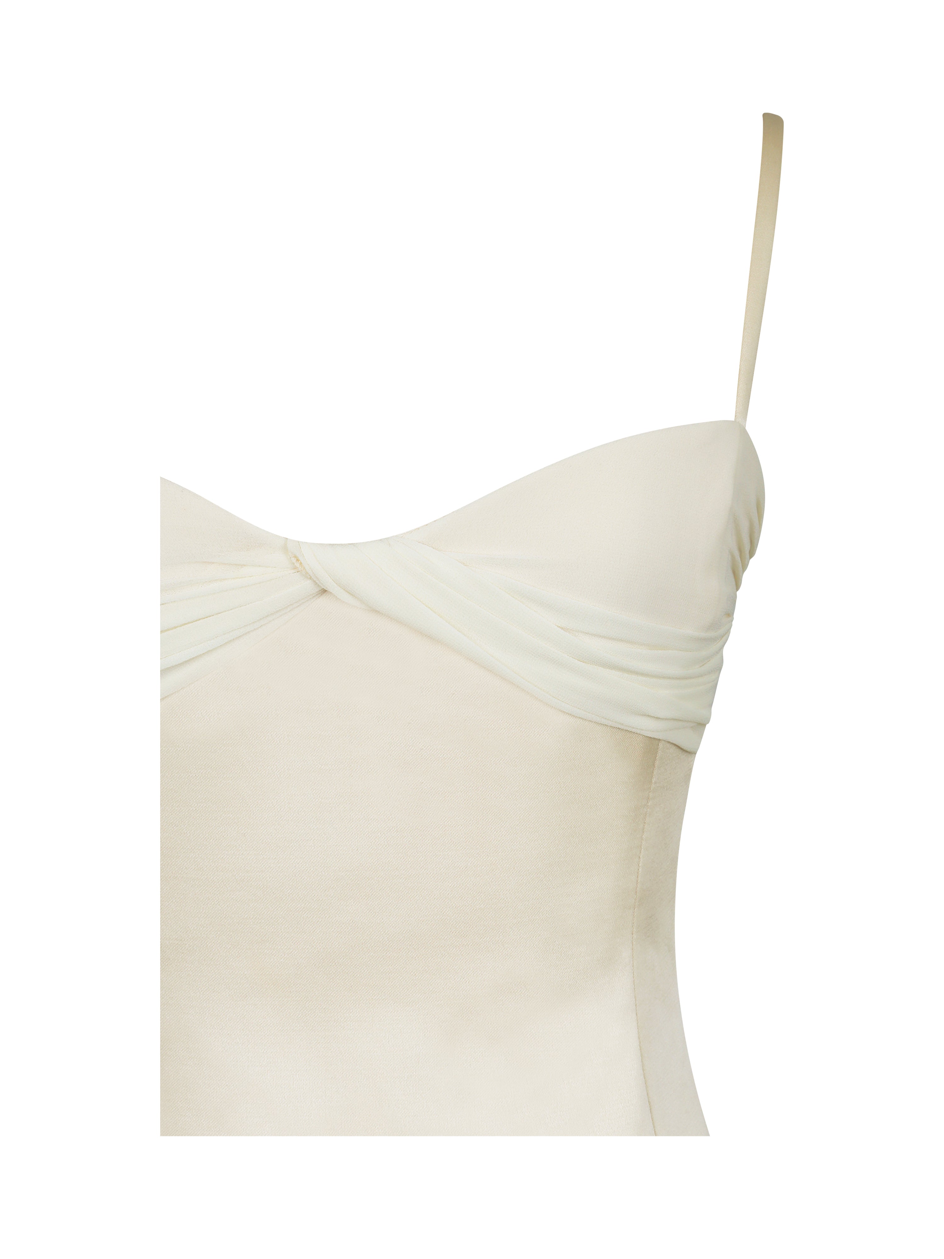 bustier froncé robe jaune satin