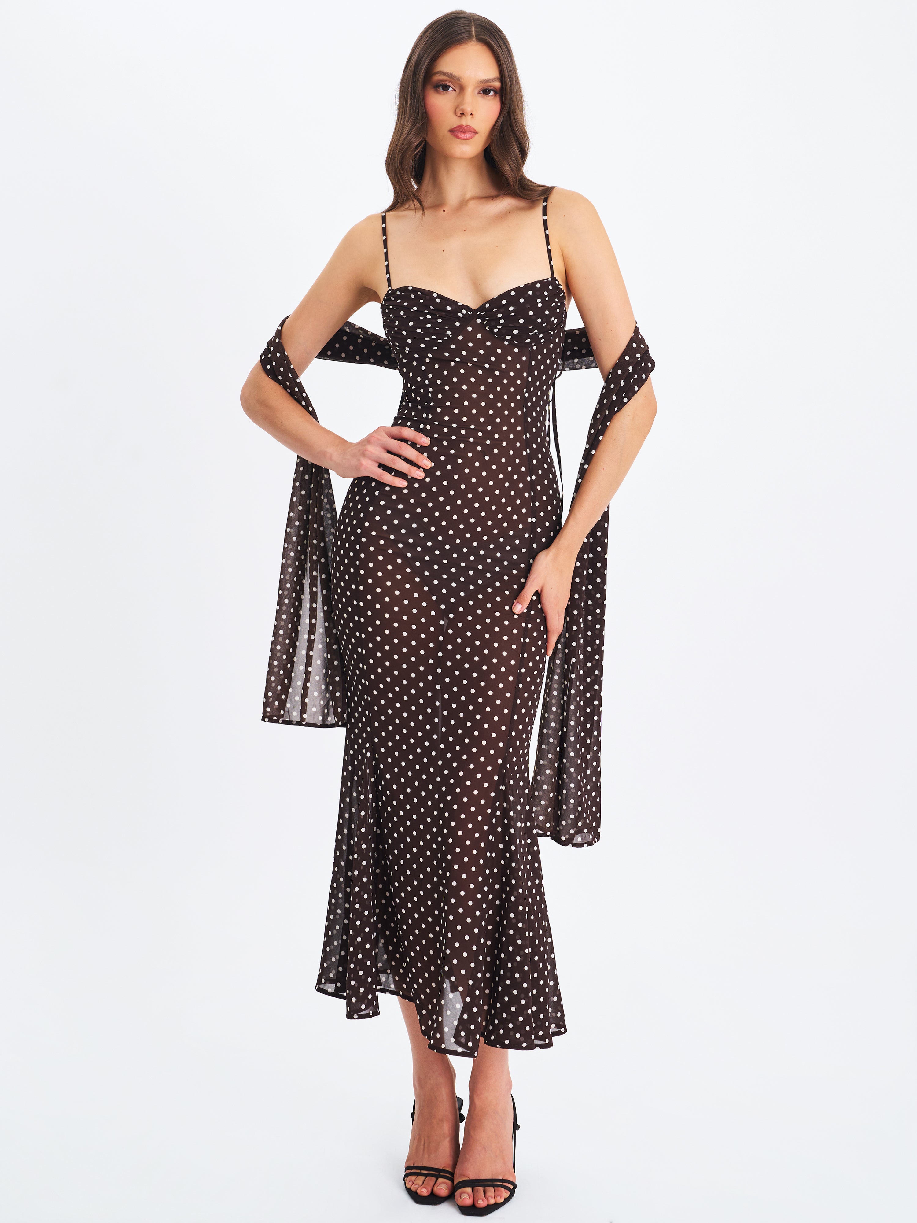 élégante robe à pois