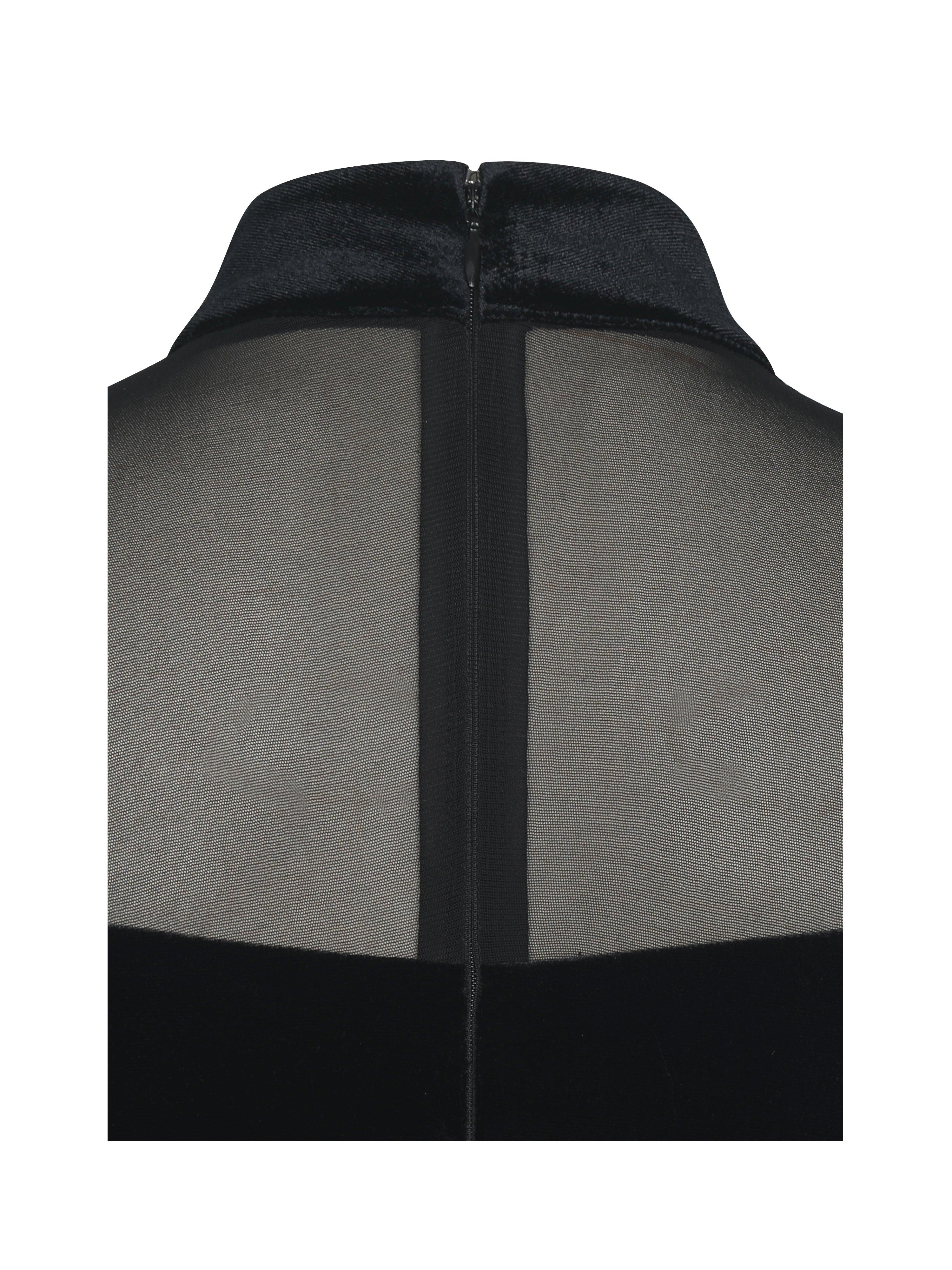 Blair Black Sheer Mock Neck silhouette