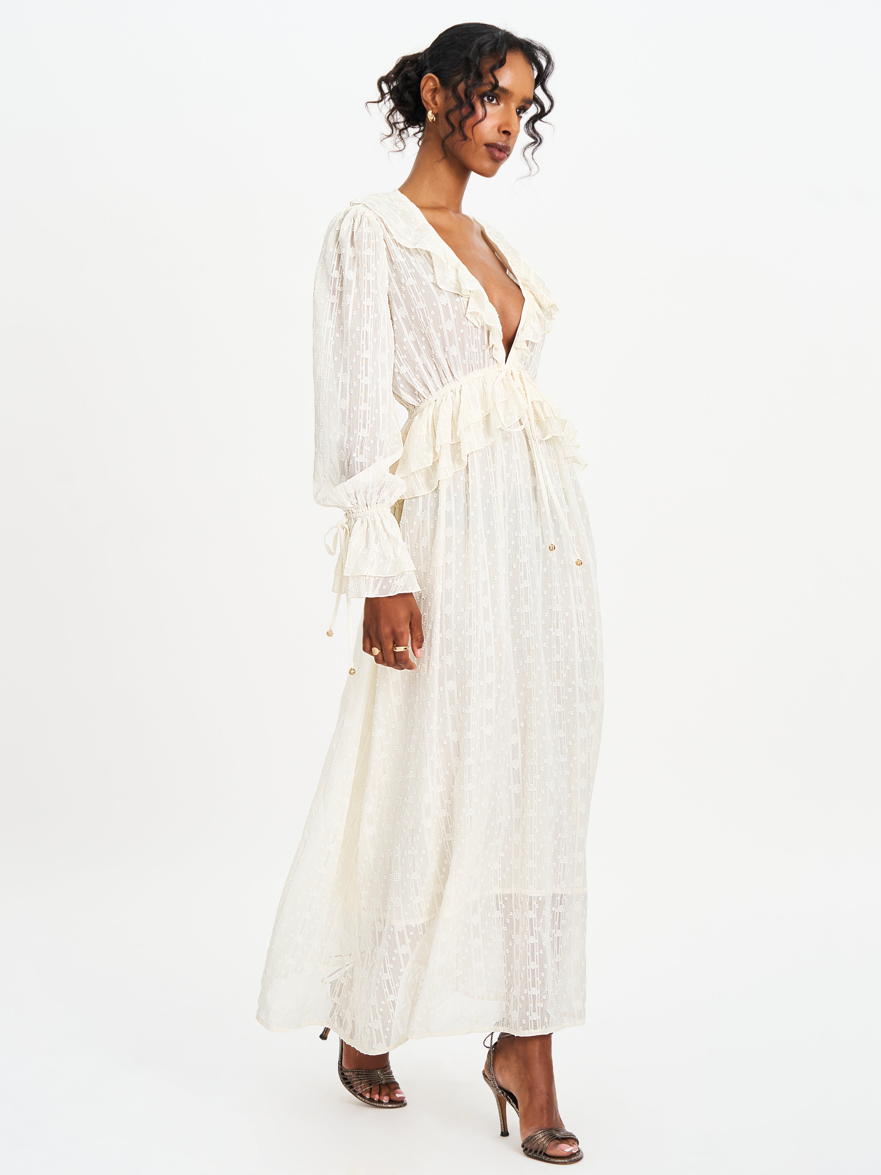Safiya robe col double volants