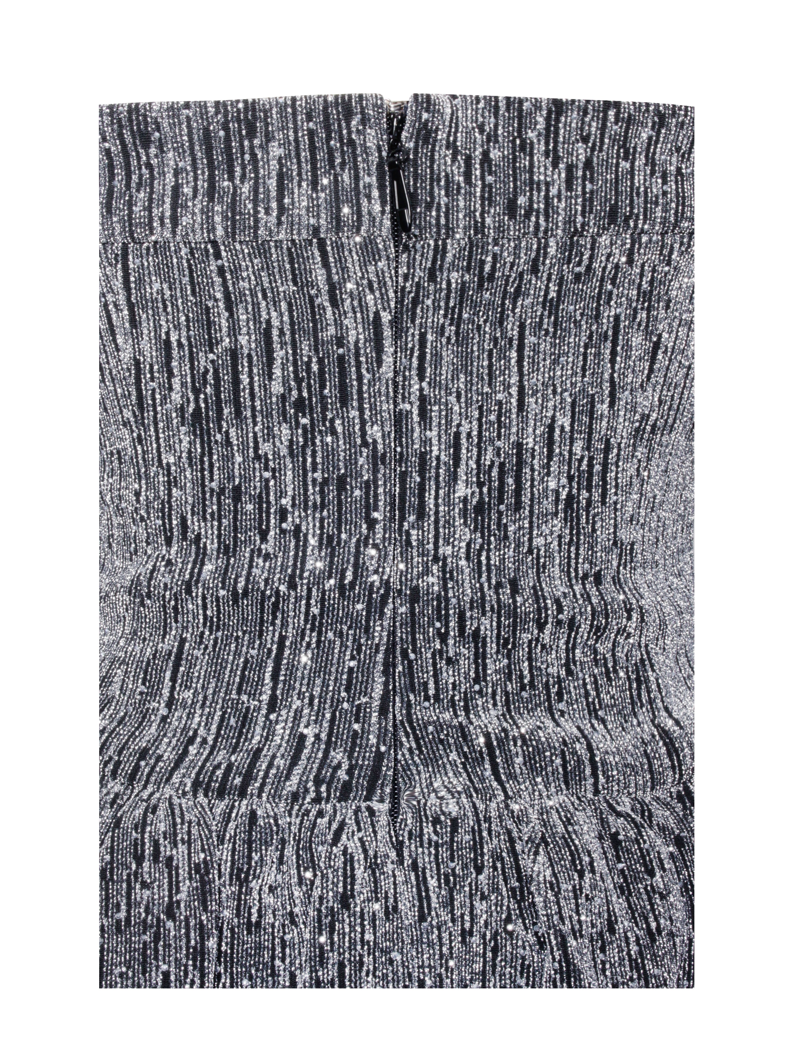 Naomie Crystal Embellished Bubble Hem Halter Mini Dress silhouette