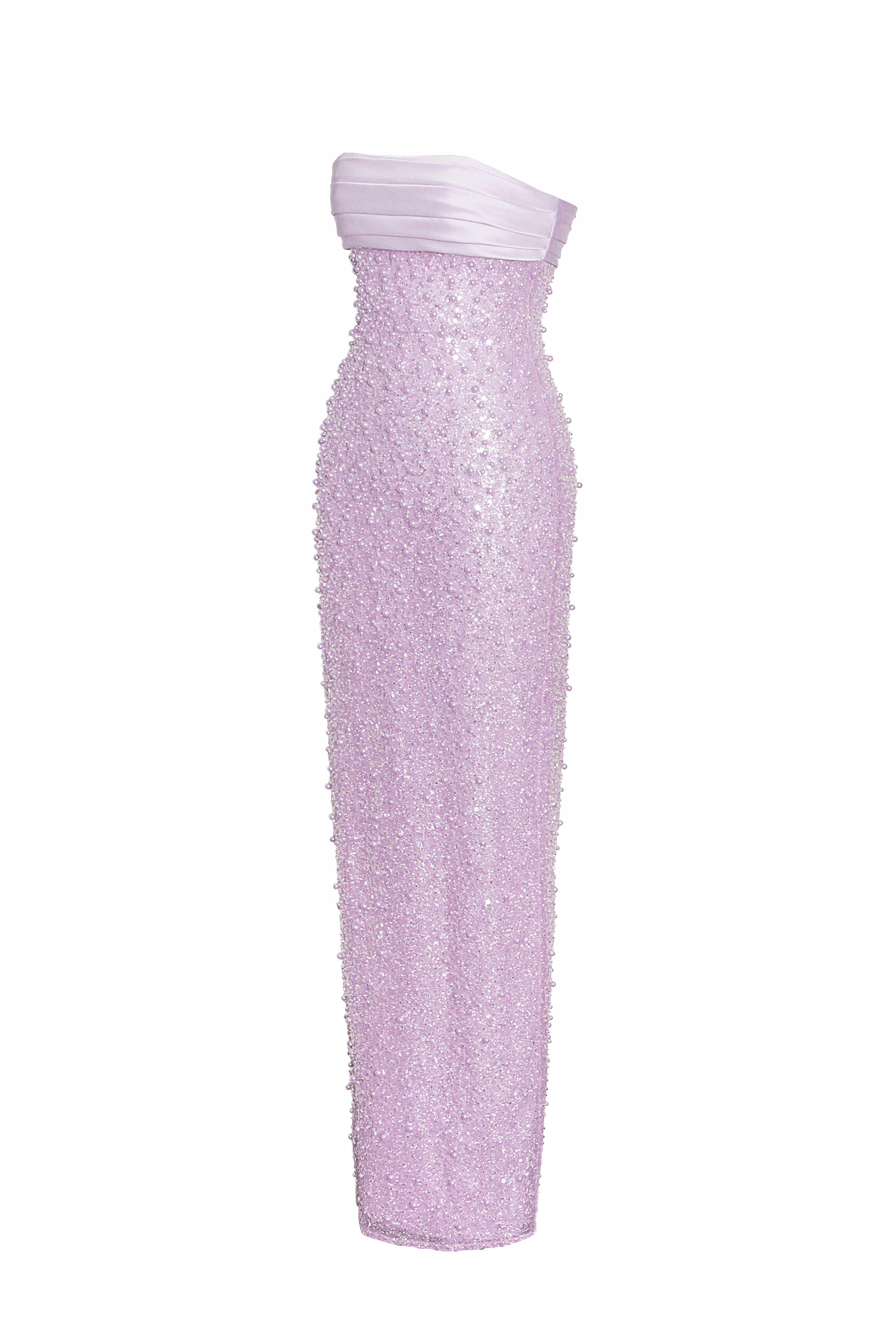 robe enveloppante avec sequins et perles