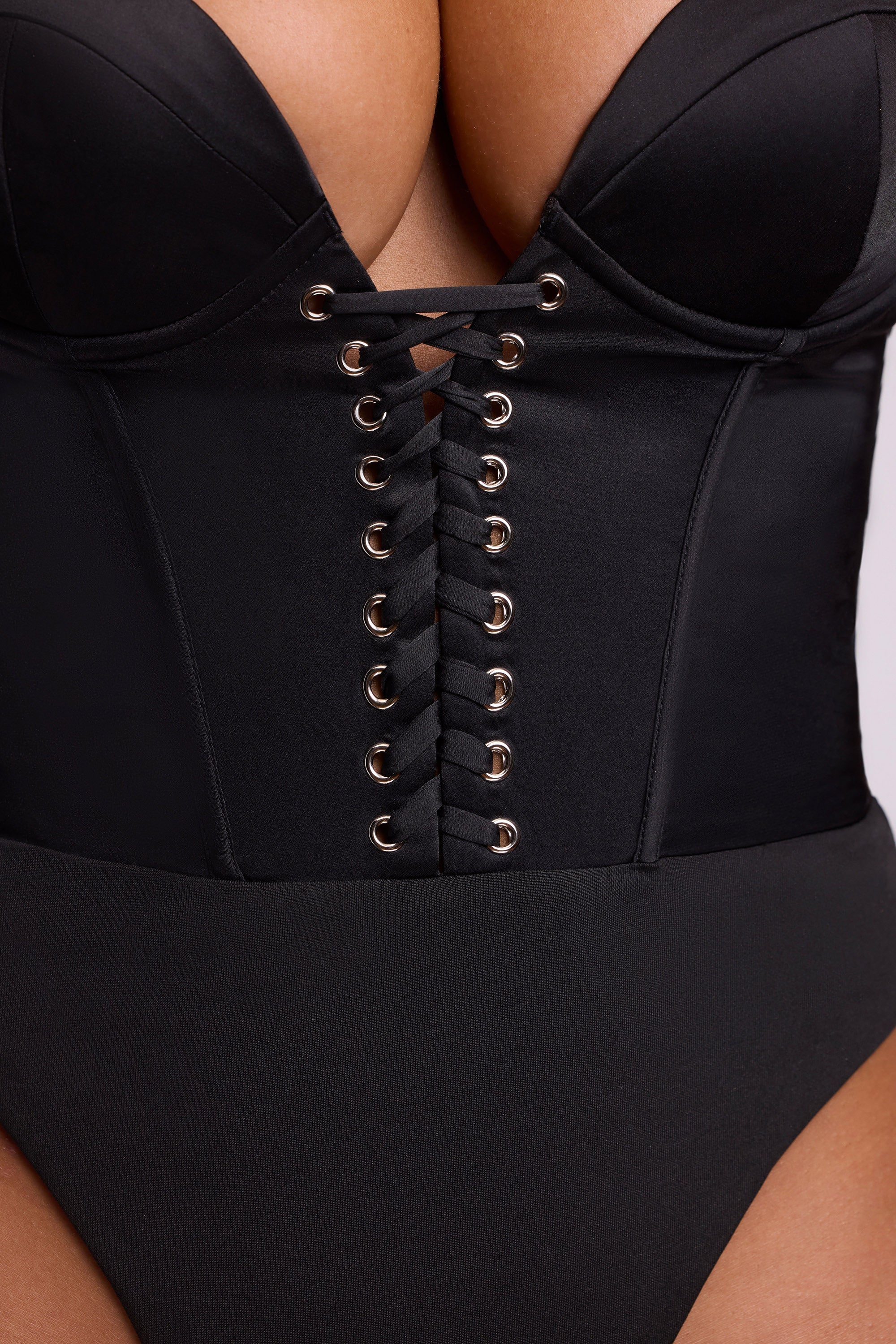 satin corset style bodysuit