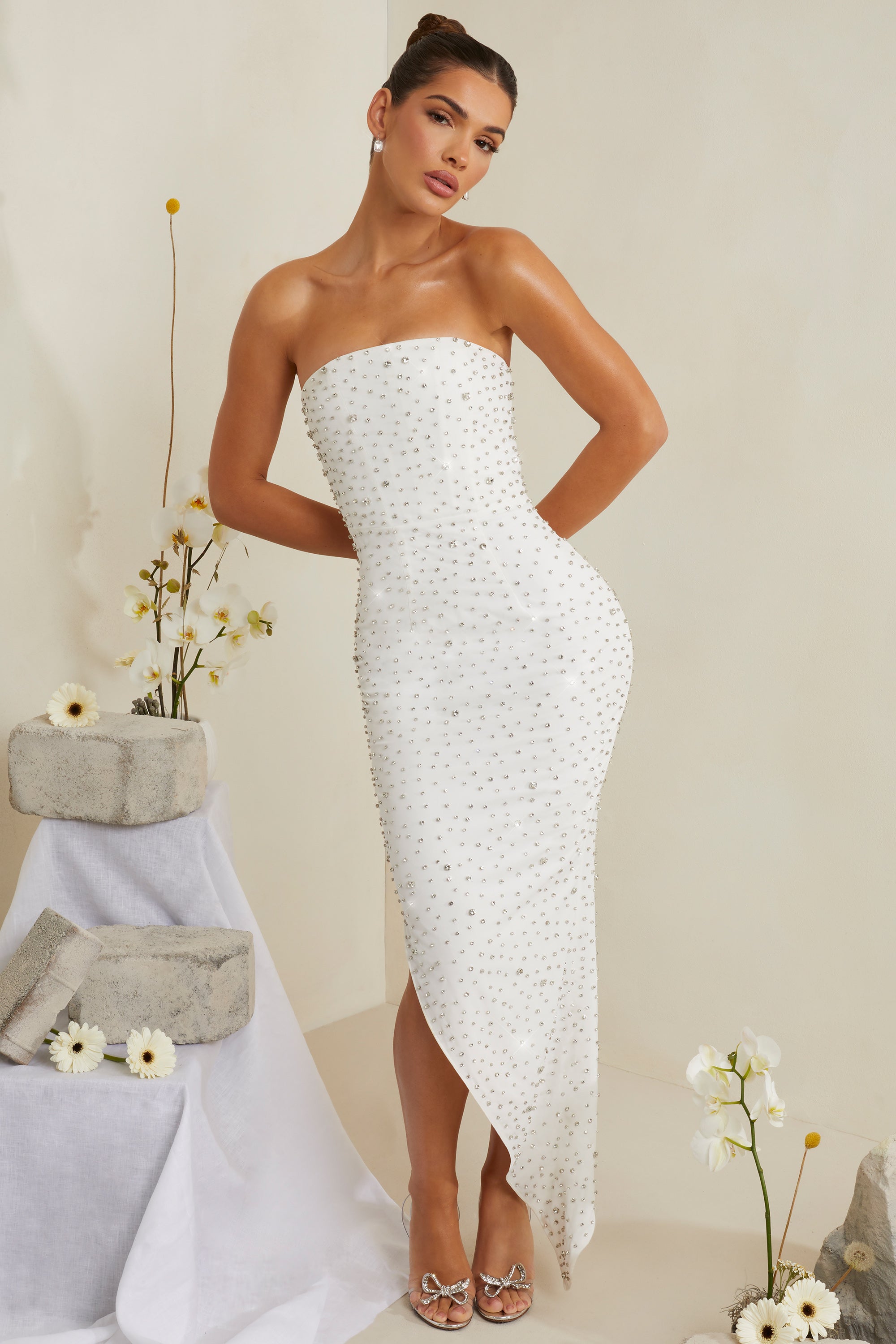midi dress blanche
