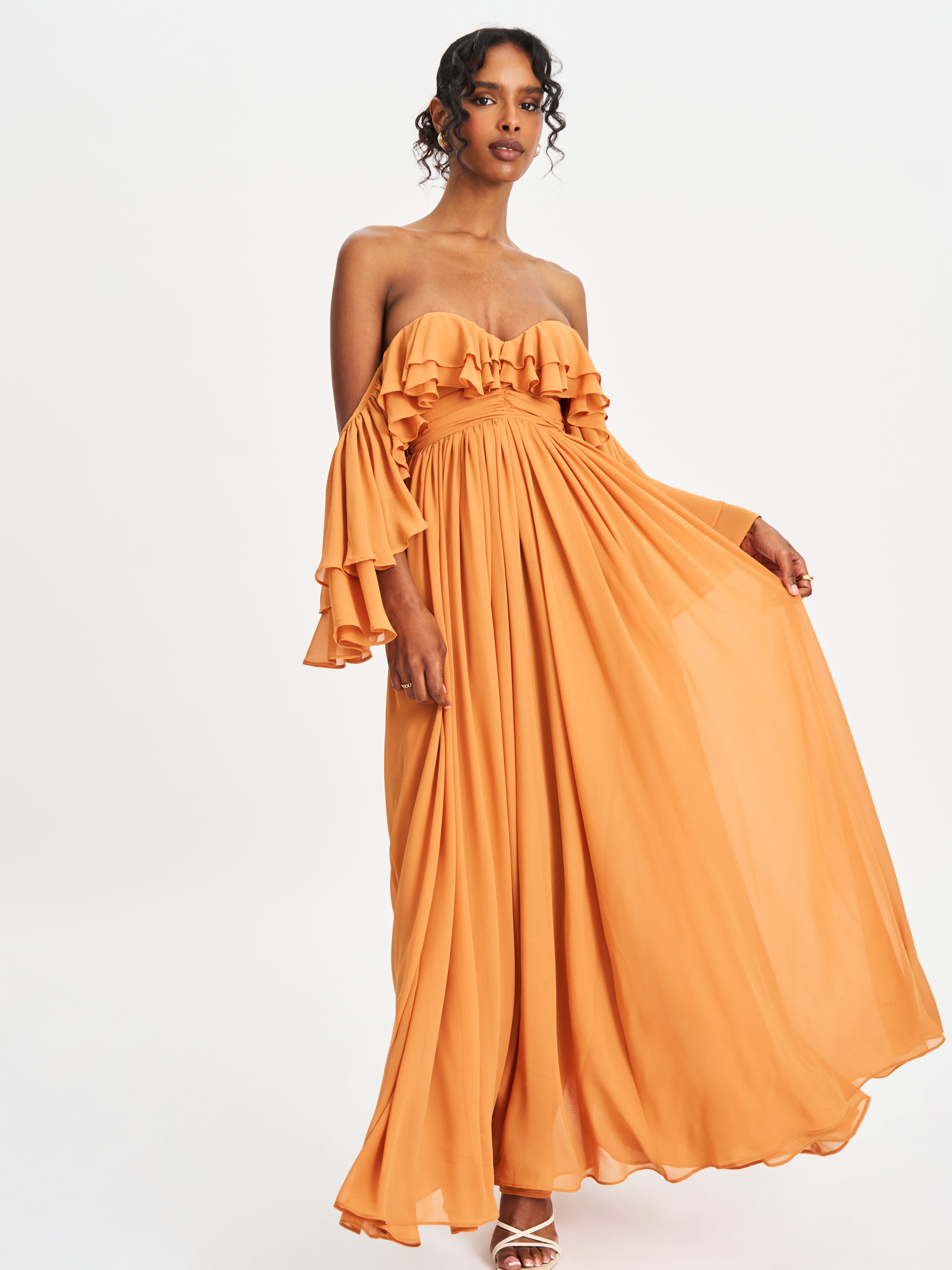 robe de soirée brique