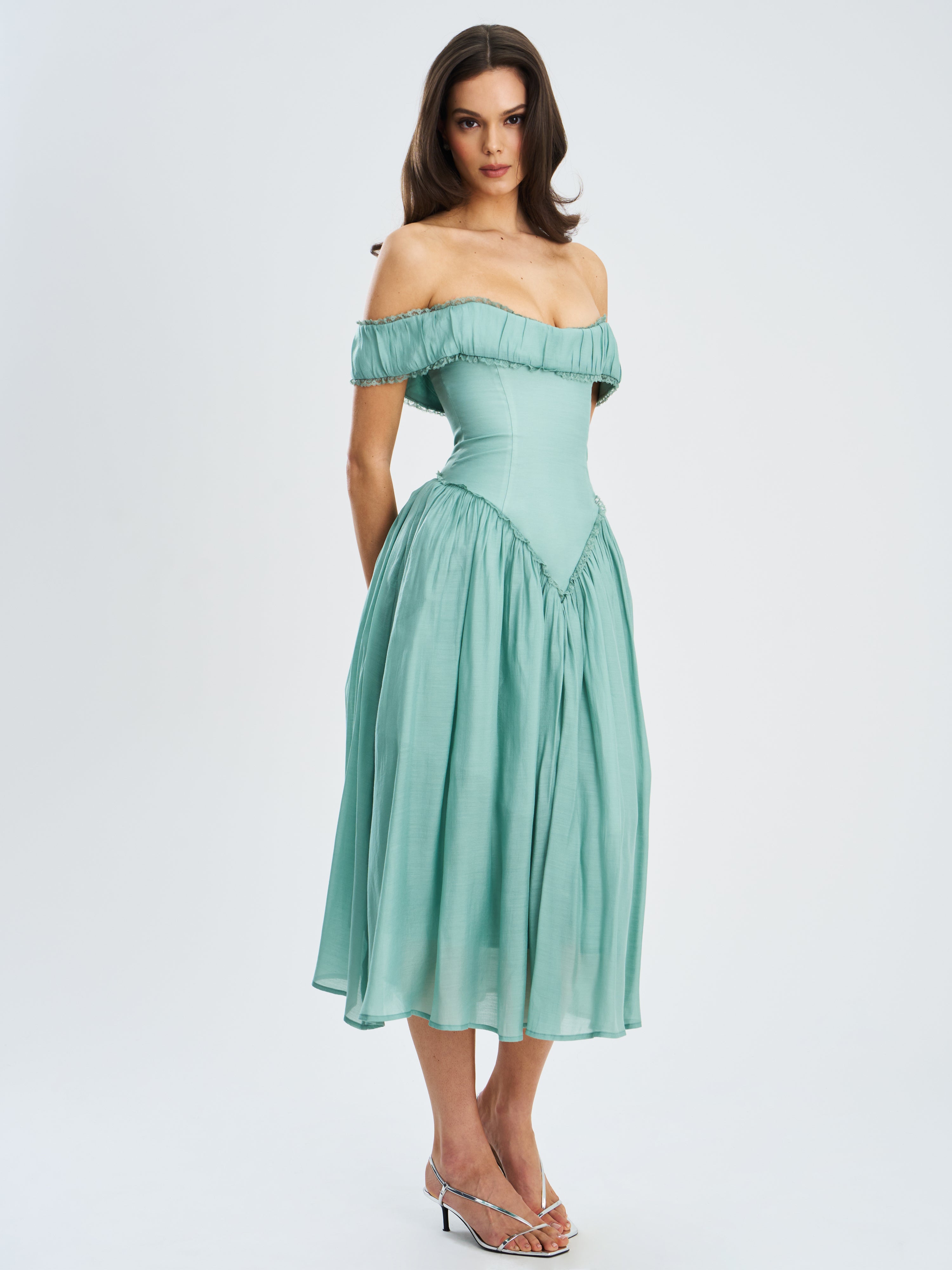 vert sarcelle robe corset