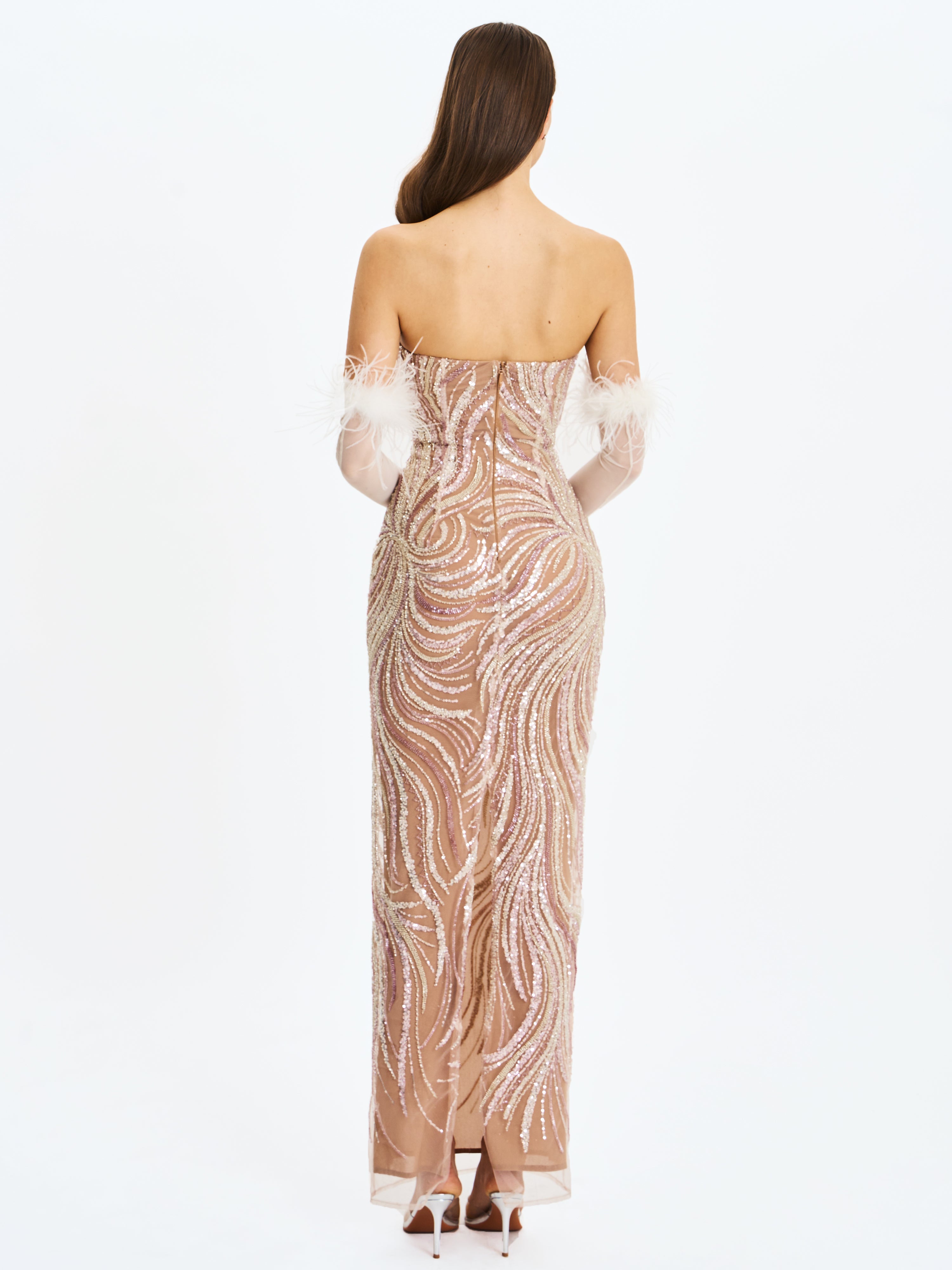 robe ligne sobre abricot
