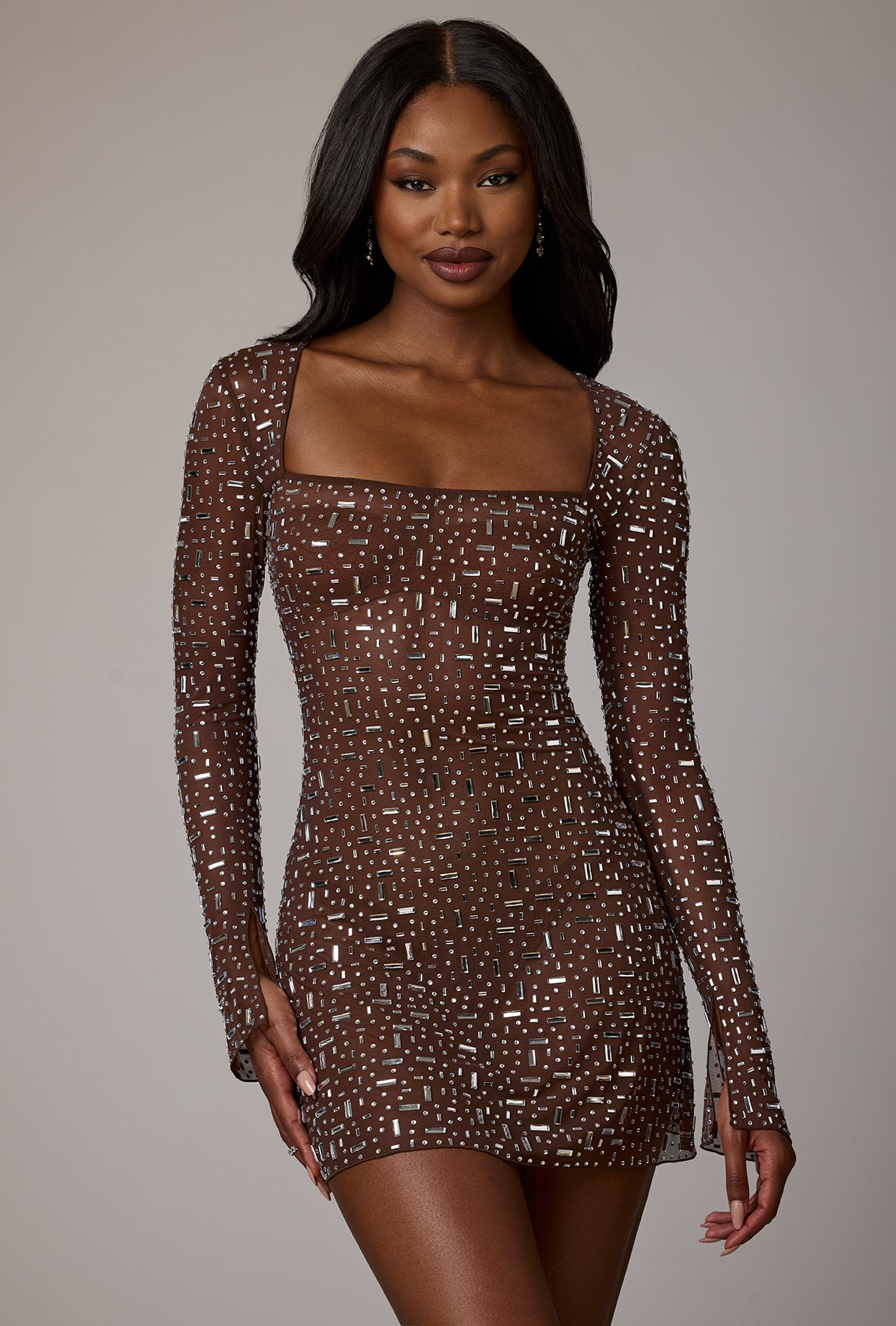robe mini A-ligne Deep Cocoa