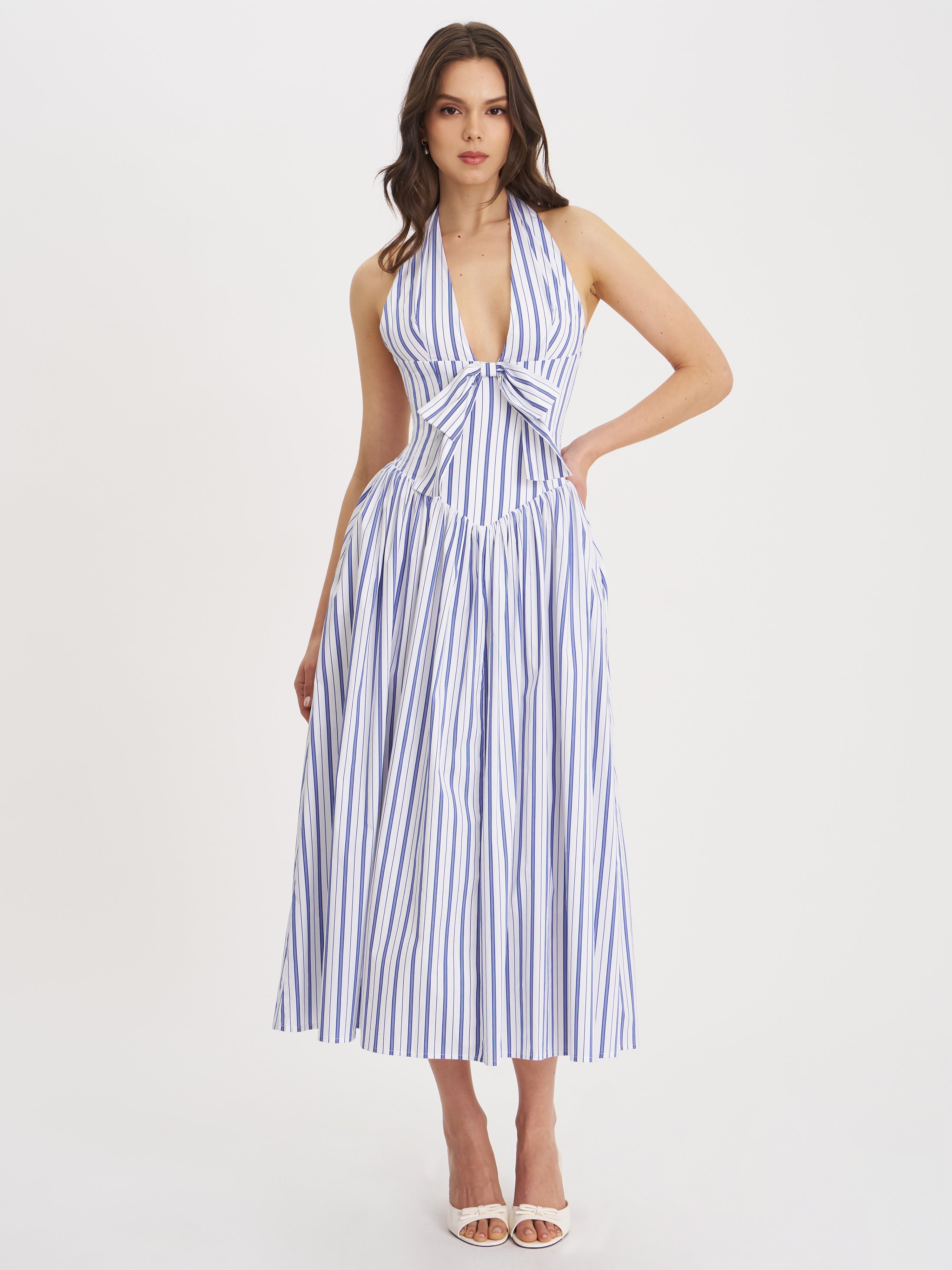robe rétro été navy