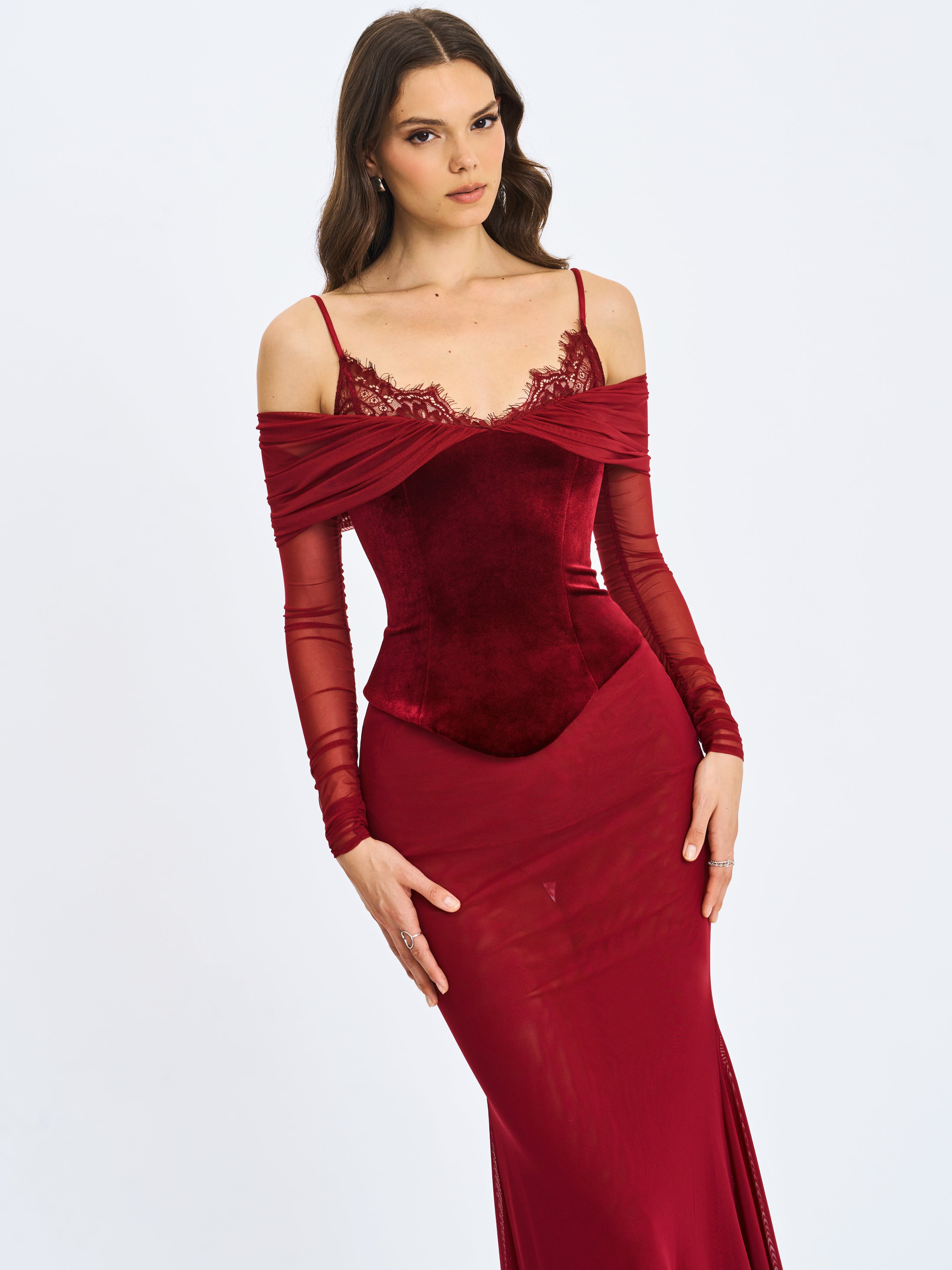 robe maxi peplum élégante