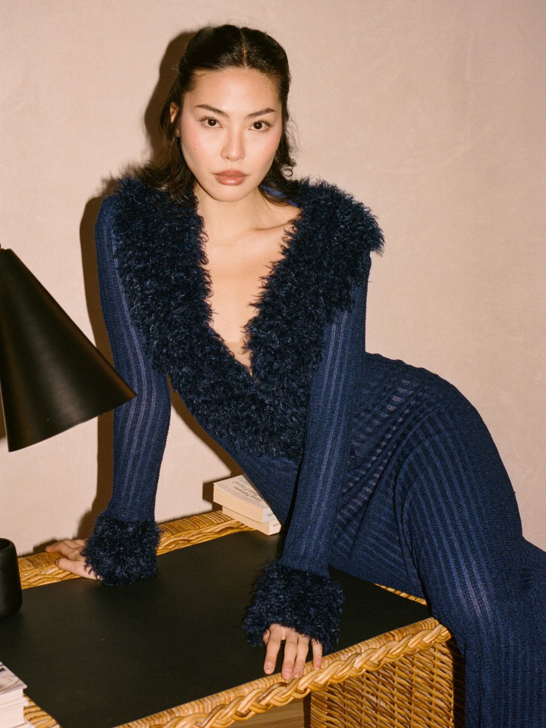 robe avec fausse fourrure