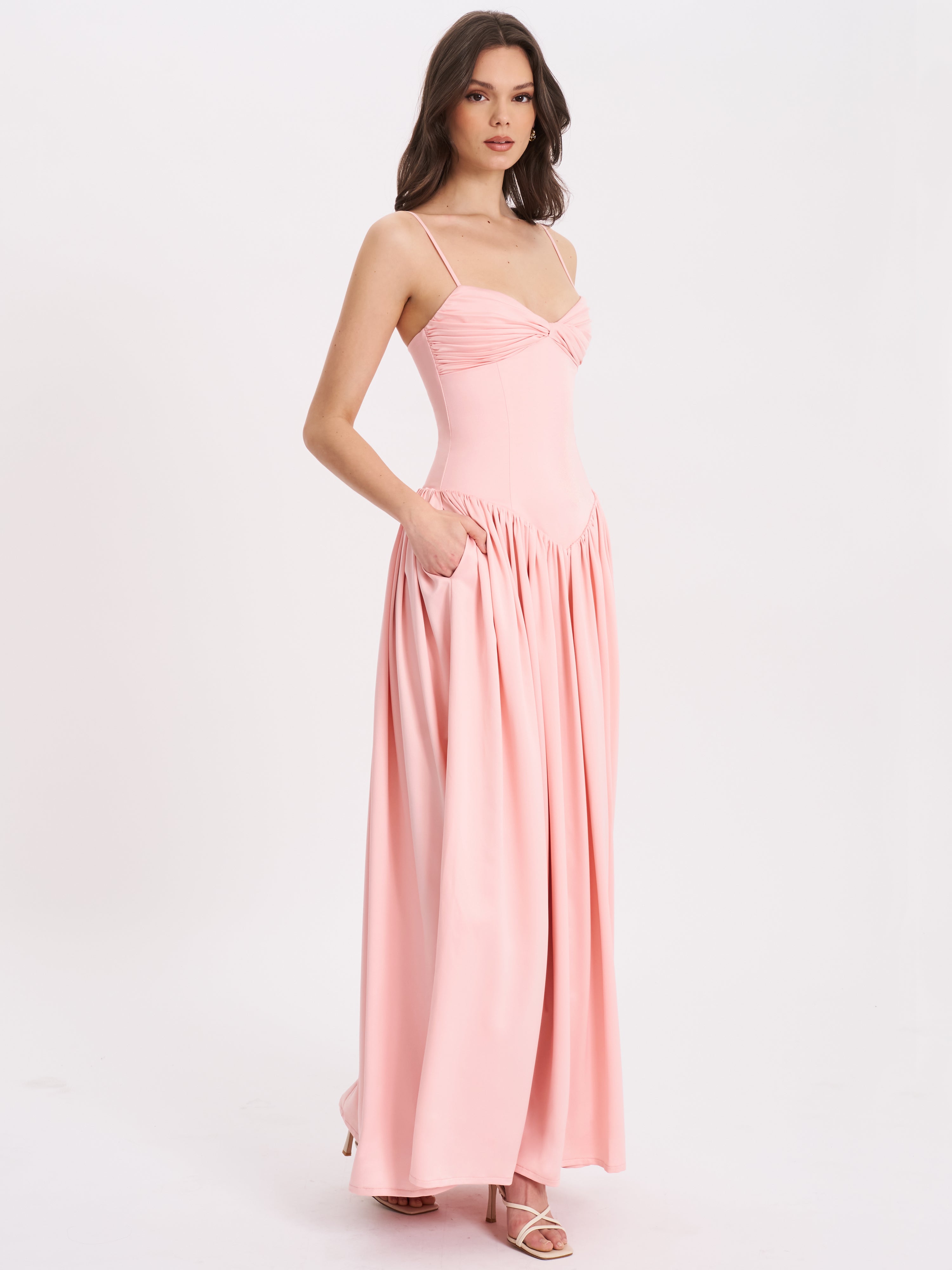 maxi robe rose doux