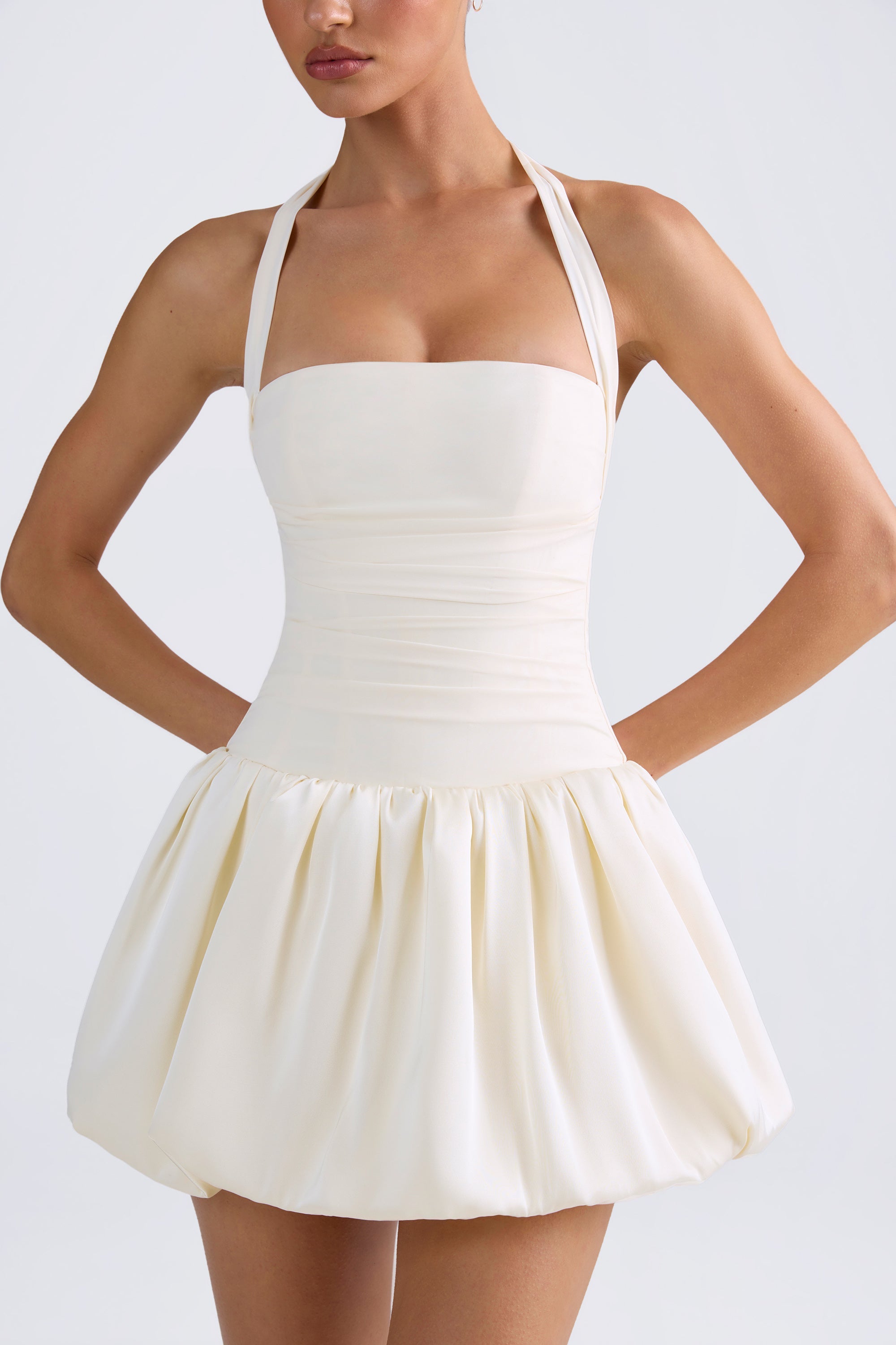robe halterneck ivoire