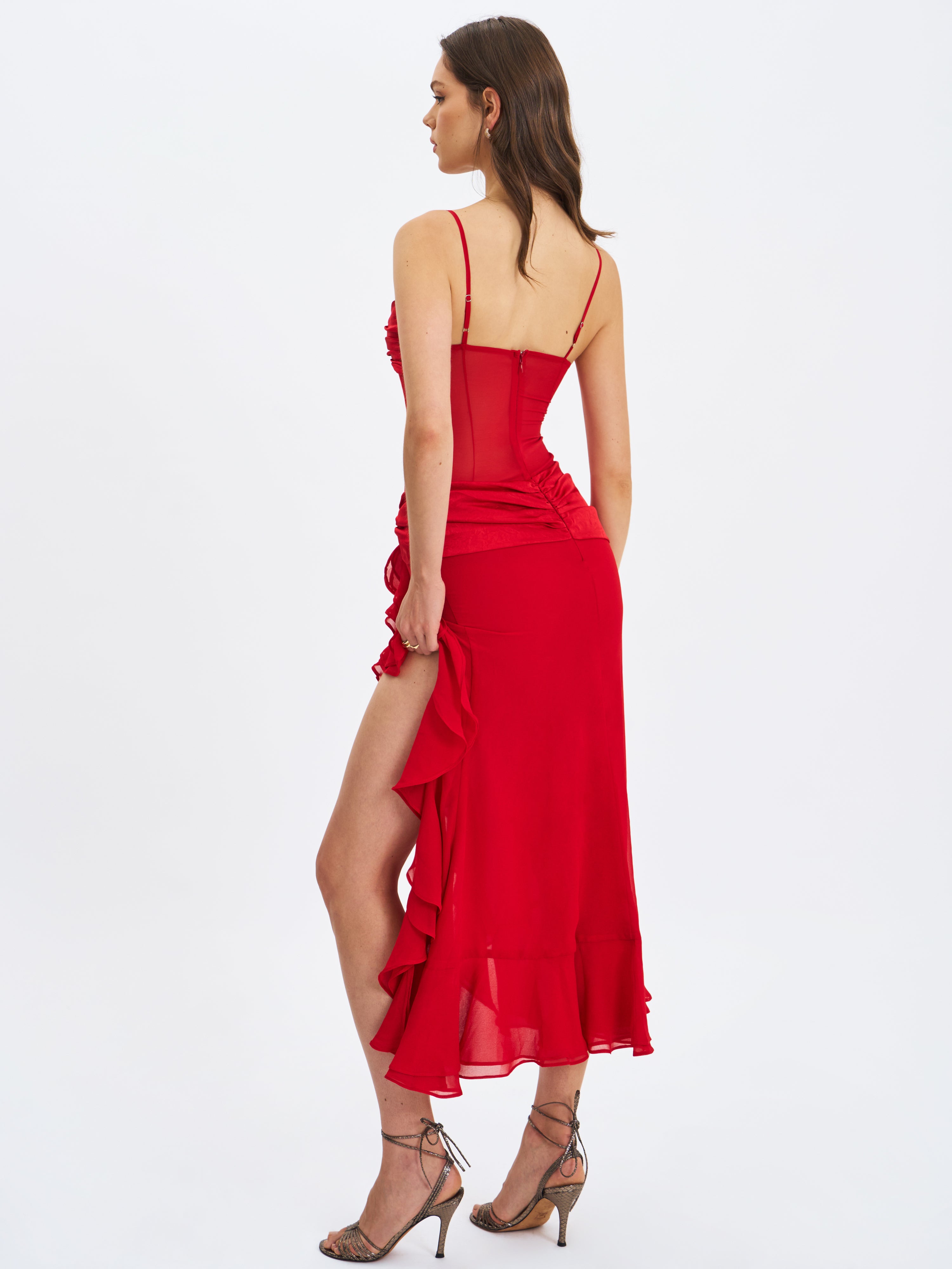 Dahlina robe soirée rouge