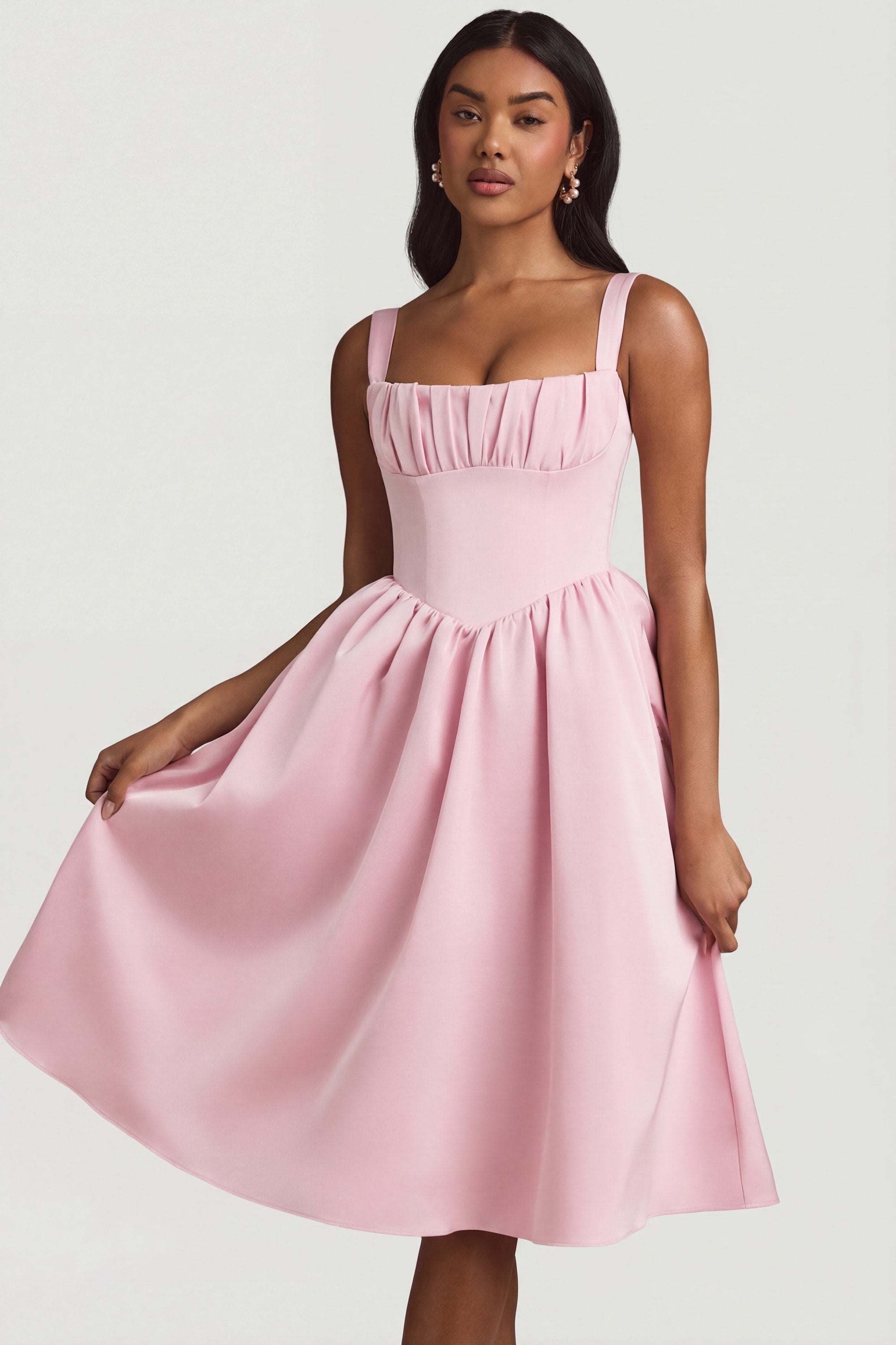 Draped Corset Midaxi Dress élégance