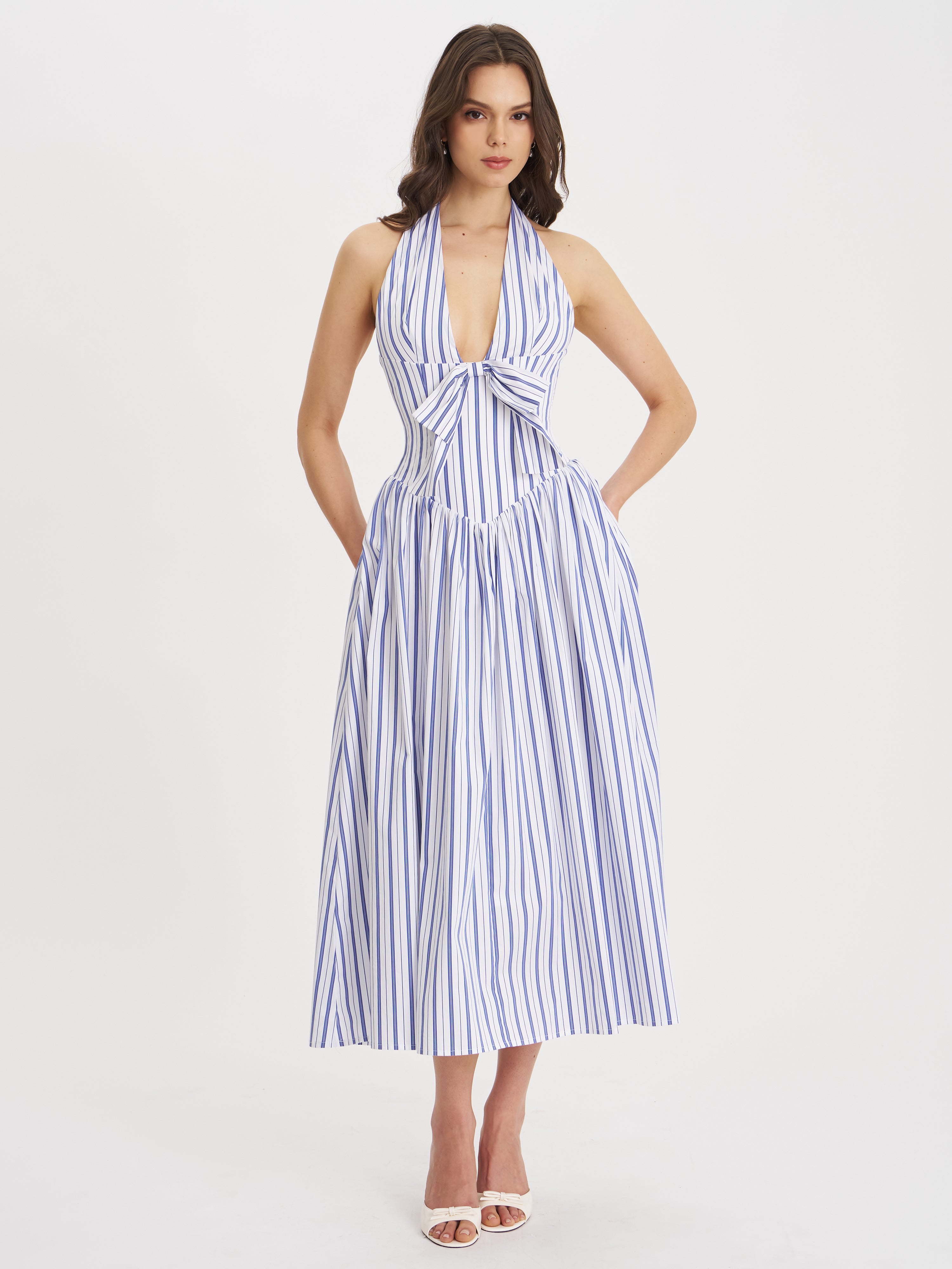 robe longue navy coton