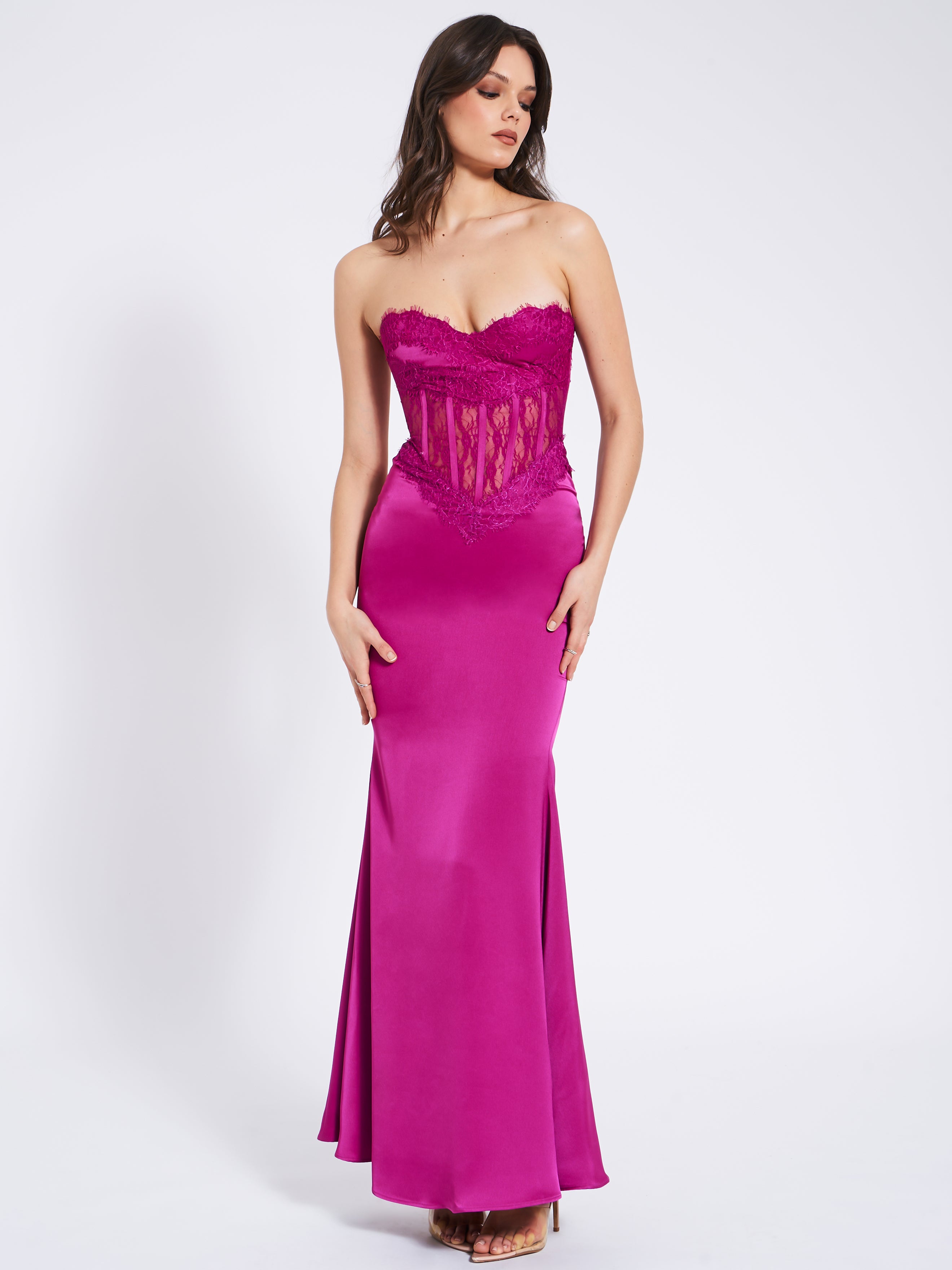 satin duchesse luxe robe longue